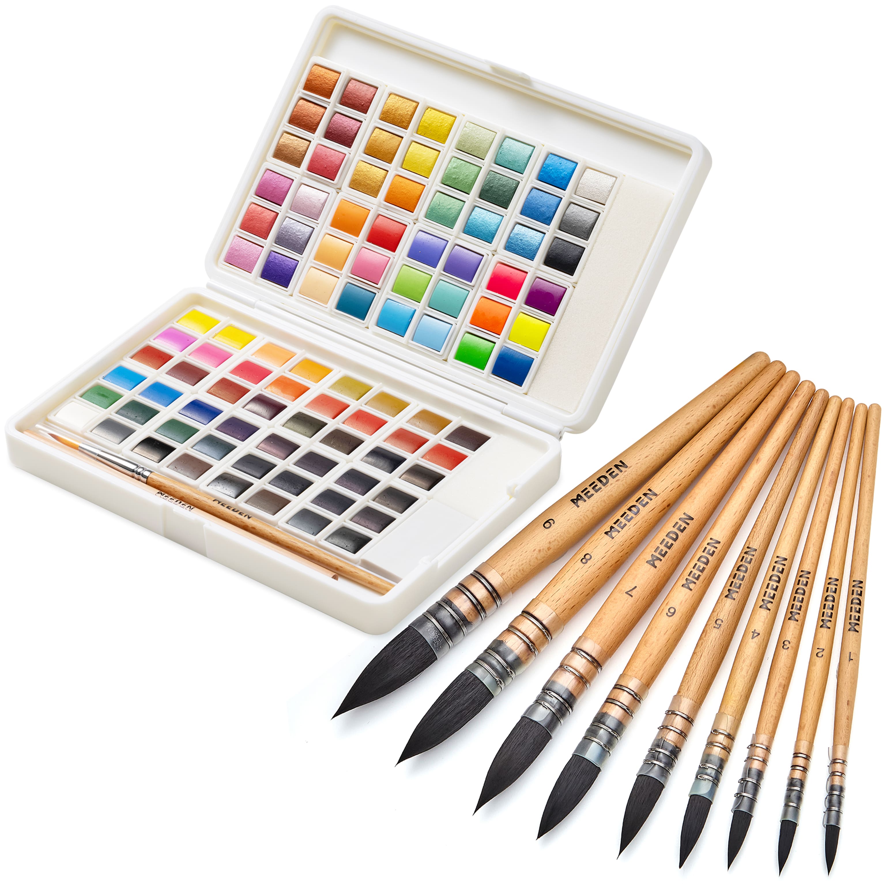 meeden-art-sets-aquarelle-48-couleurs-pinceaux image 1