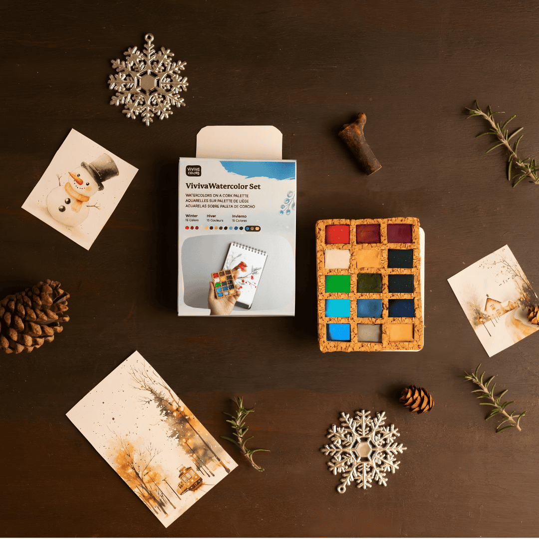 viviva-watercolor-pans-winter-godets-aquarelle-15-couleurs-lot-5 image 8