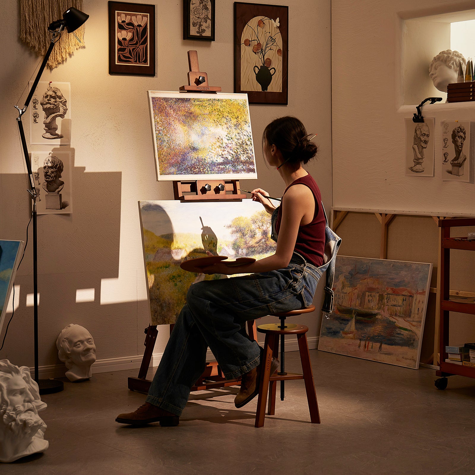 meeden-floor-easels-chevalet-atelier-w14-noyer image 4