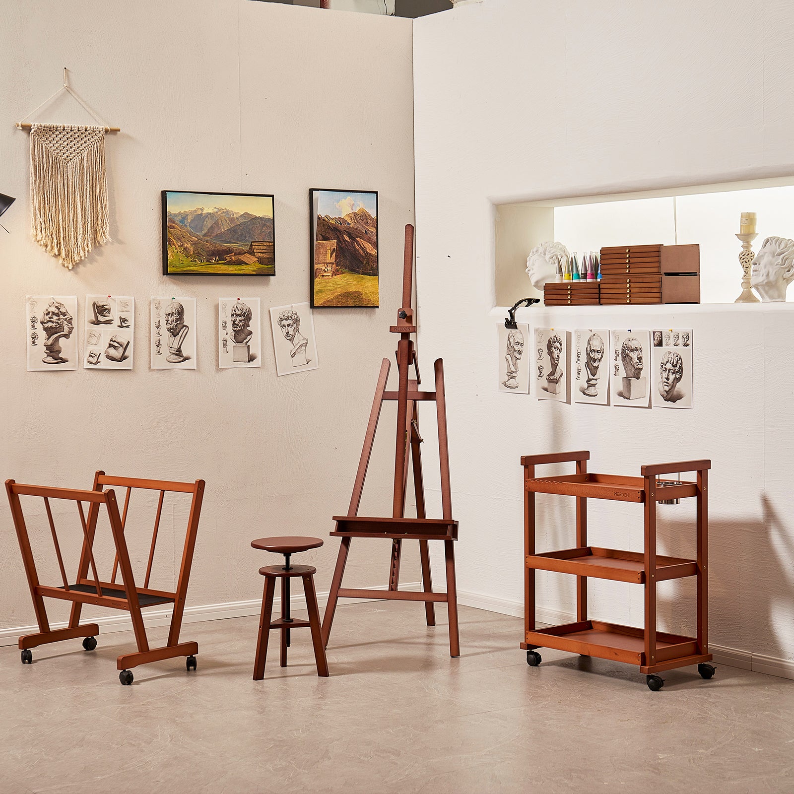 meeden-floor-easels-w09b-chevalet-atelier-noyer-122-cm image 6