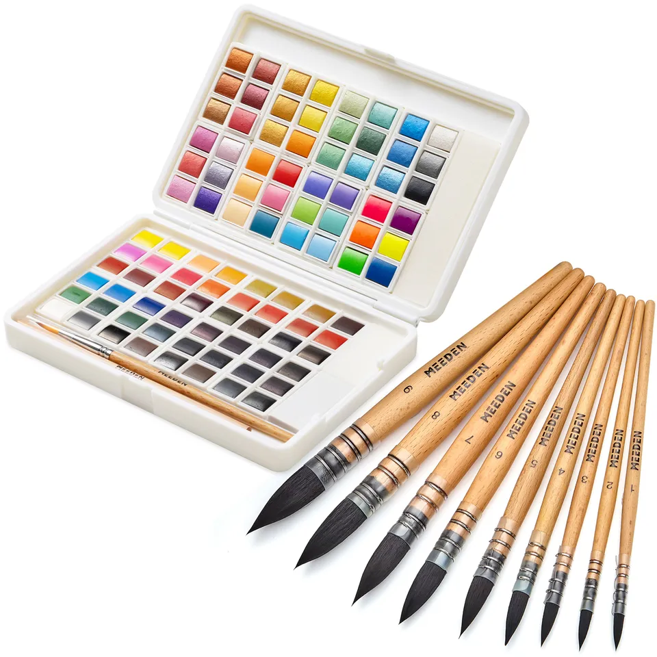 meeden-art-sets-aquarelle-48-couleurs-pinceaux image 1