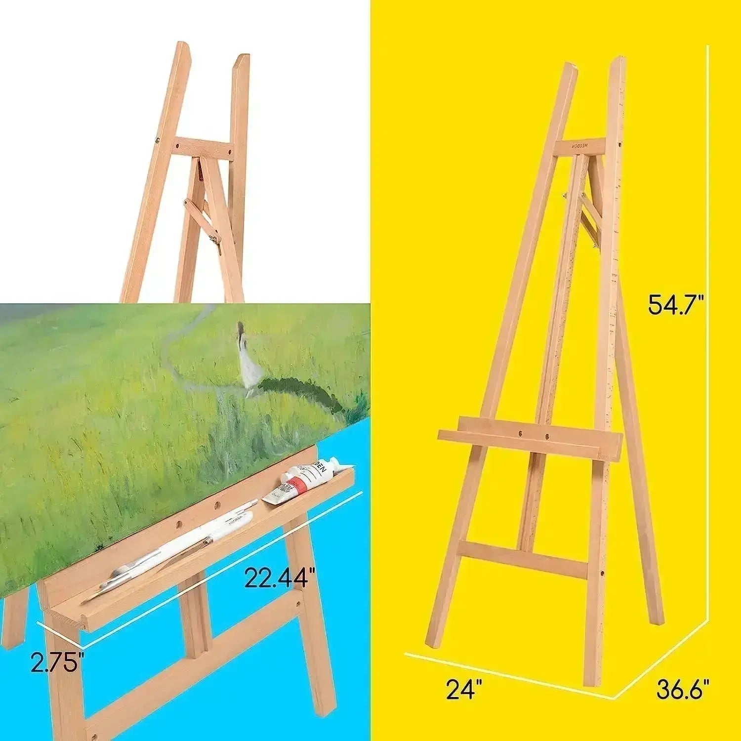 meeden-w08-chevalet-sur-pied-bois-cadre-a-139-cm-naturel image 4
