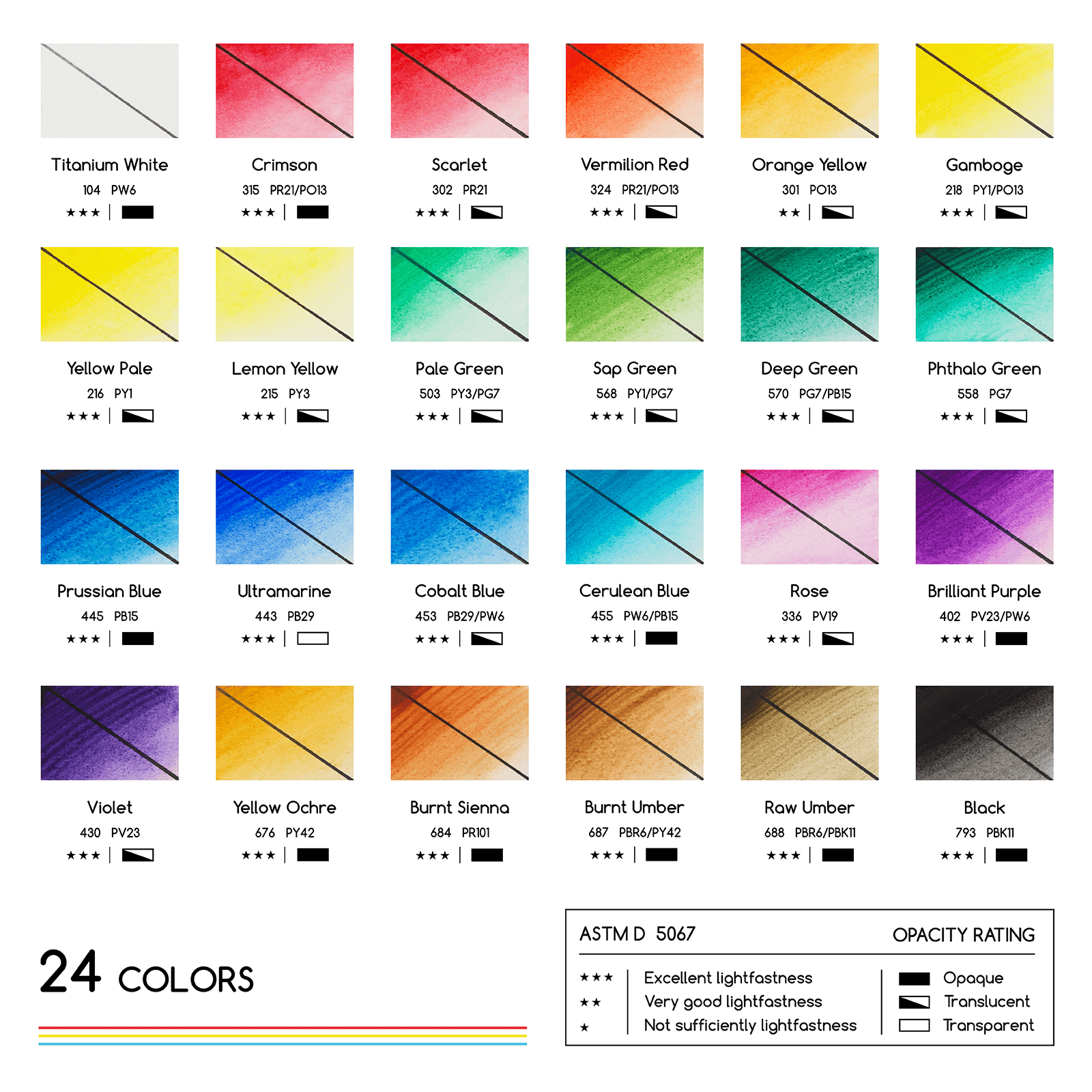 meeden-set-24-tubes-aquarelle-12-ml-artistes image 2