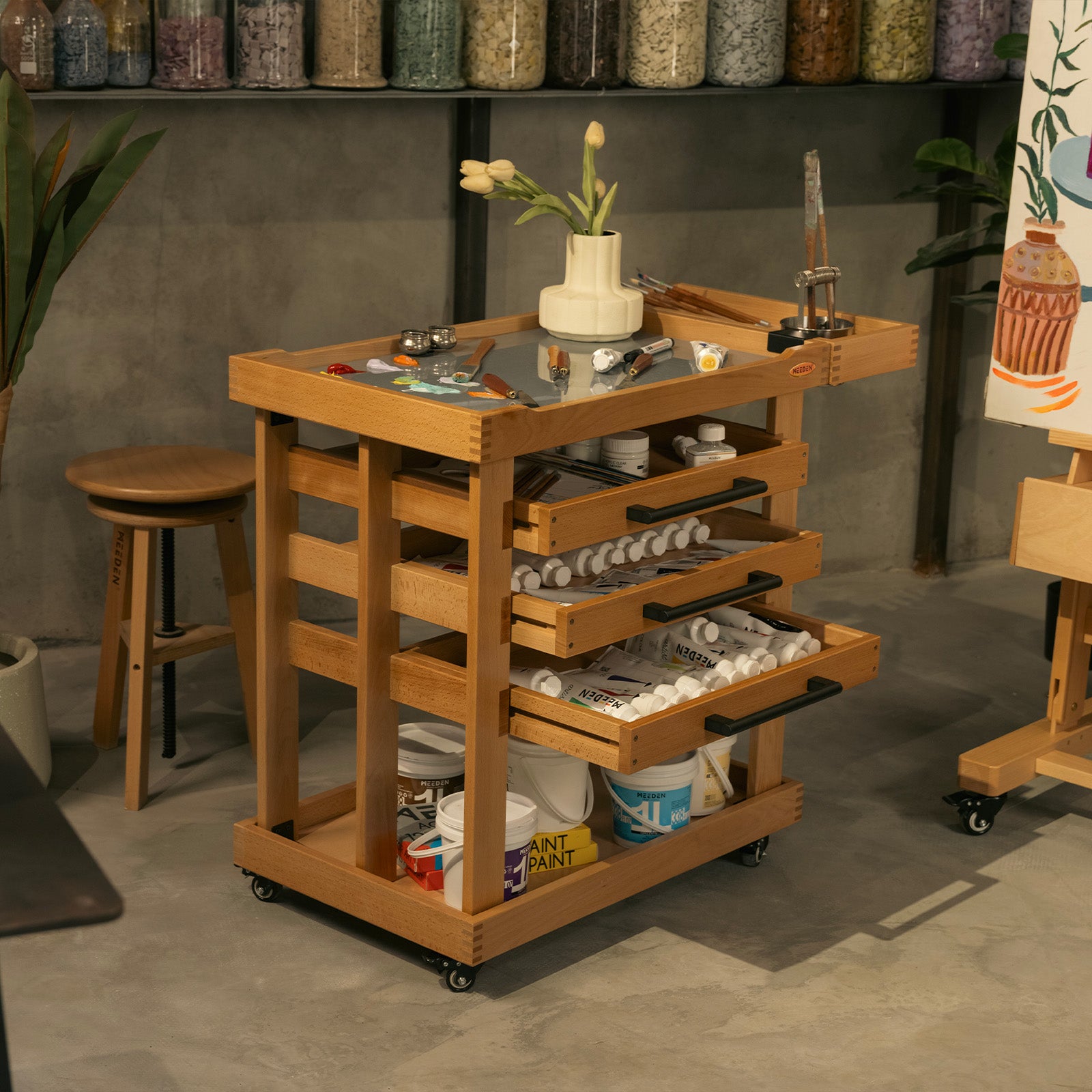 meeden-art-carts-w13h-desserte-bois-5-niveaux-naturel image 6