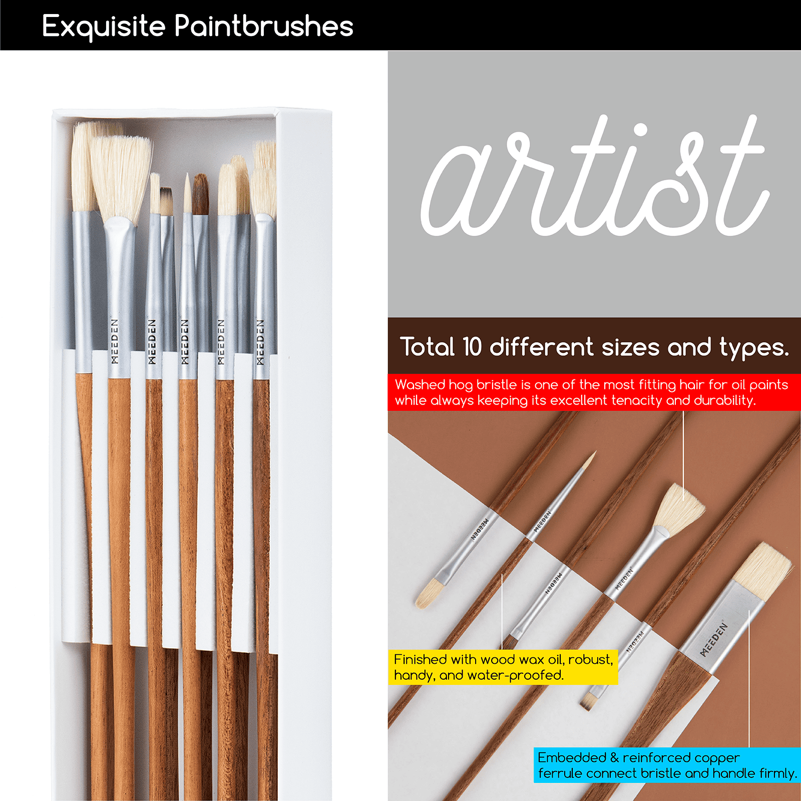 meeden-art-set-coffret-huile-chevalet-bo-te-complet image 5
