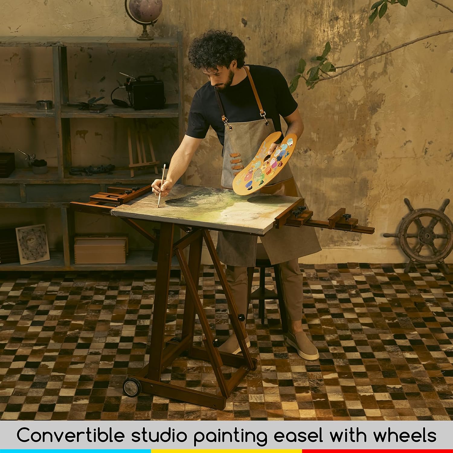 meeden-floor-easels-chevalet-atelier-w14-noyer image 8