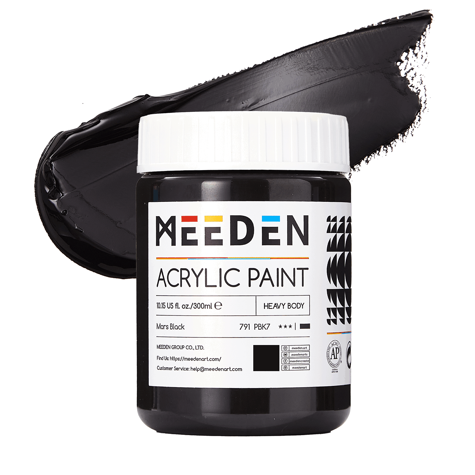 meeden-acrylic-paint-acrylique-noir-et-blanc-2x300ml image 3