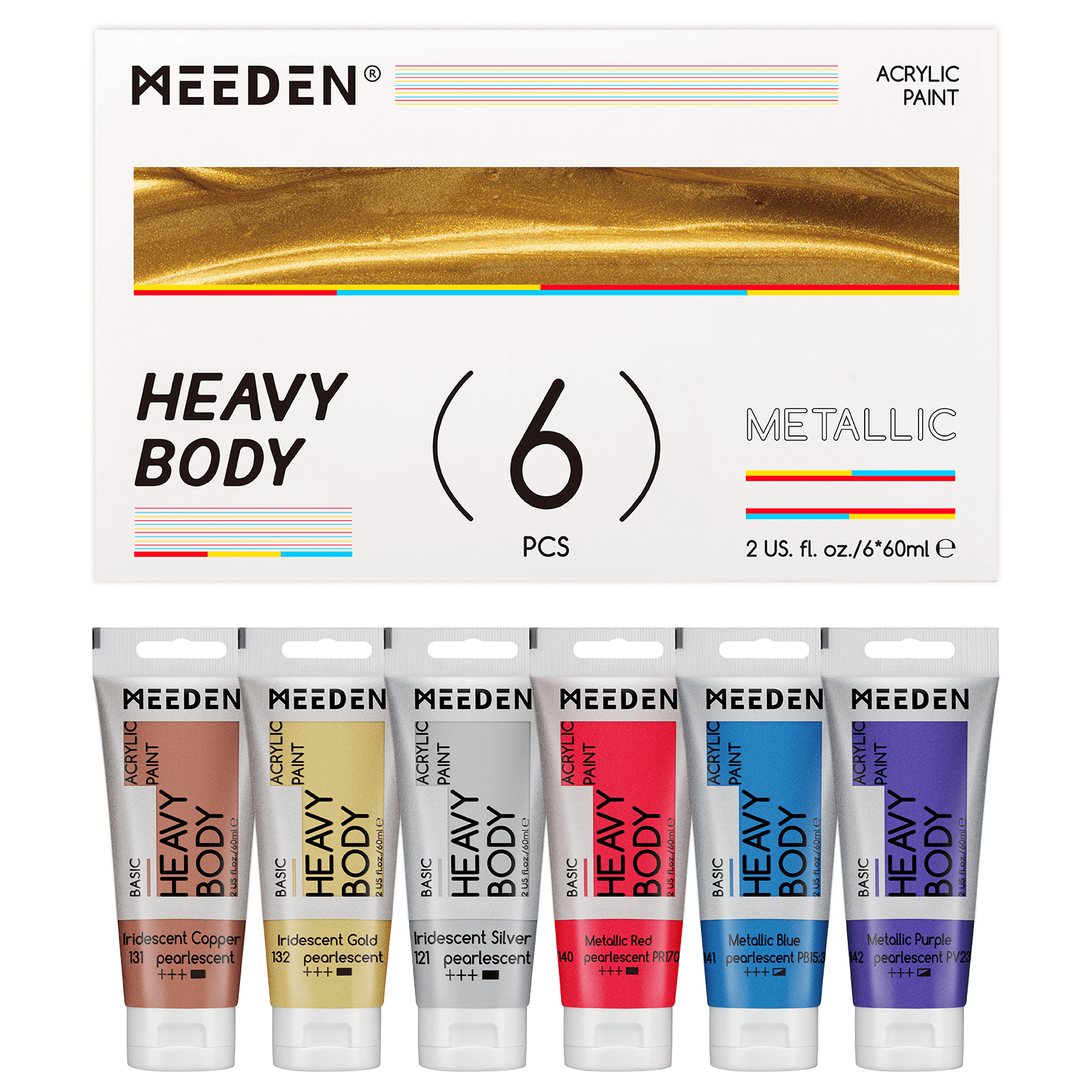 meeden-acrylic-acrylique-m-tallique-6-x-60ml-paisse image 1