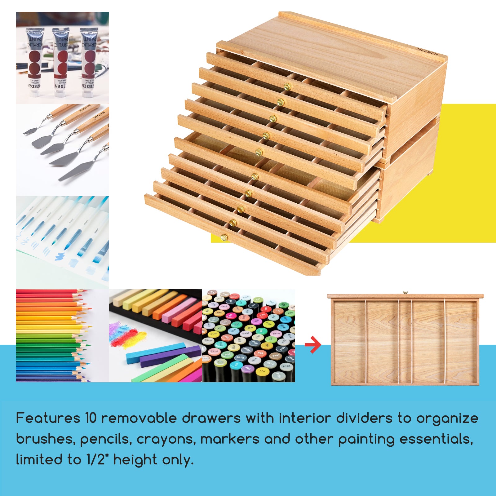 meeden-storage-boxes-bo-te-rangement-10-tiroirs-naturel image 2