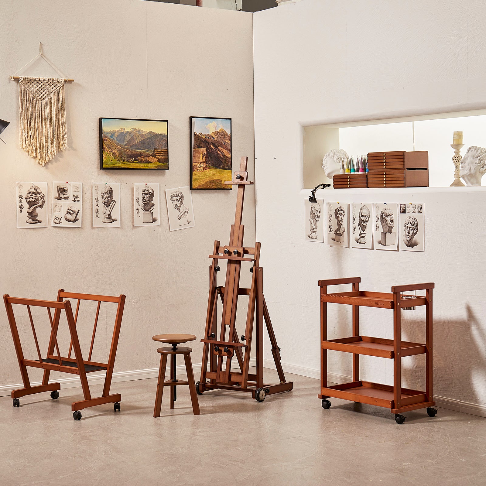 meeden-floor-easels-chevalet-atelier-w14-noyer image 6