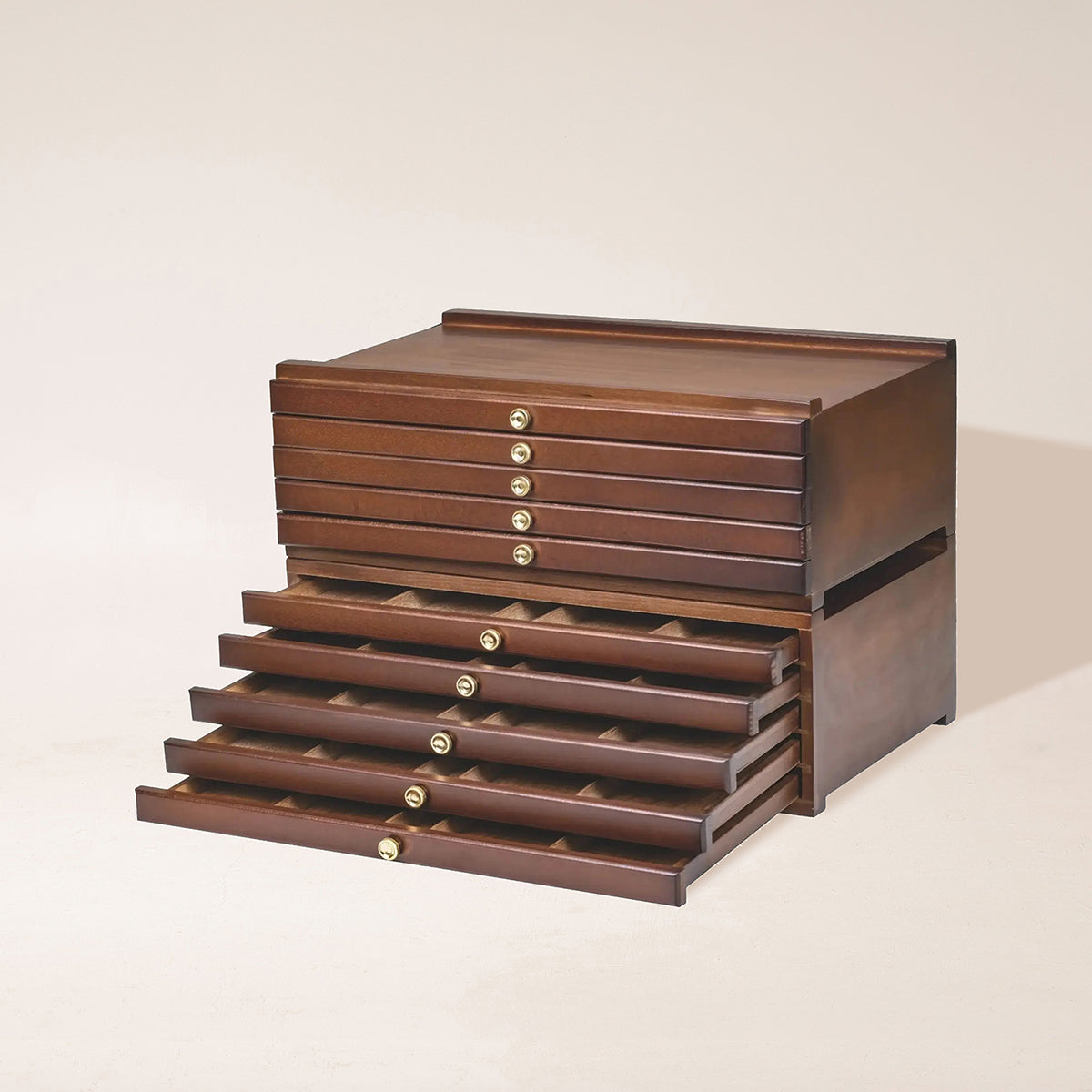 meeden-bo-te-rangement-10-tiroirs-bois-couleur-noyer image 1