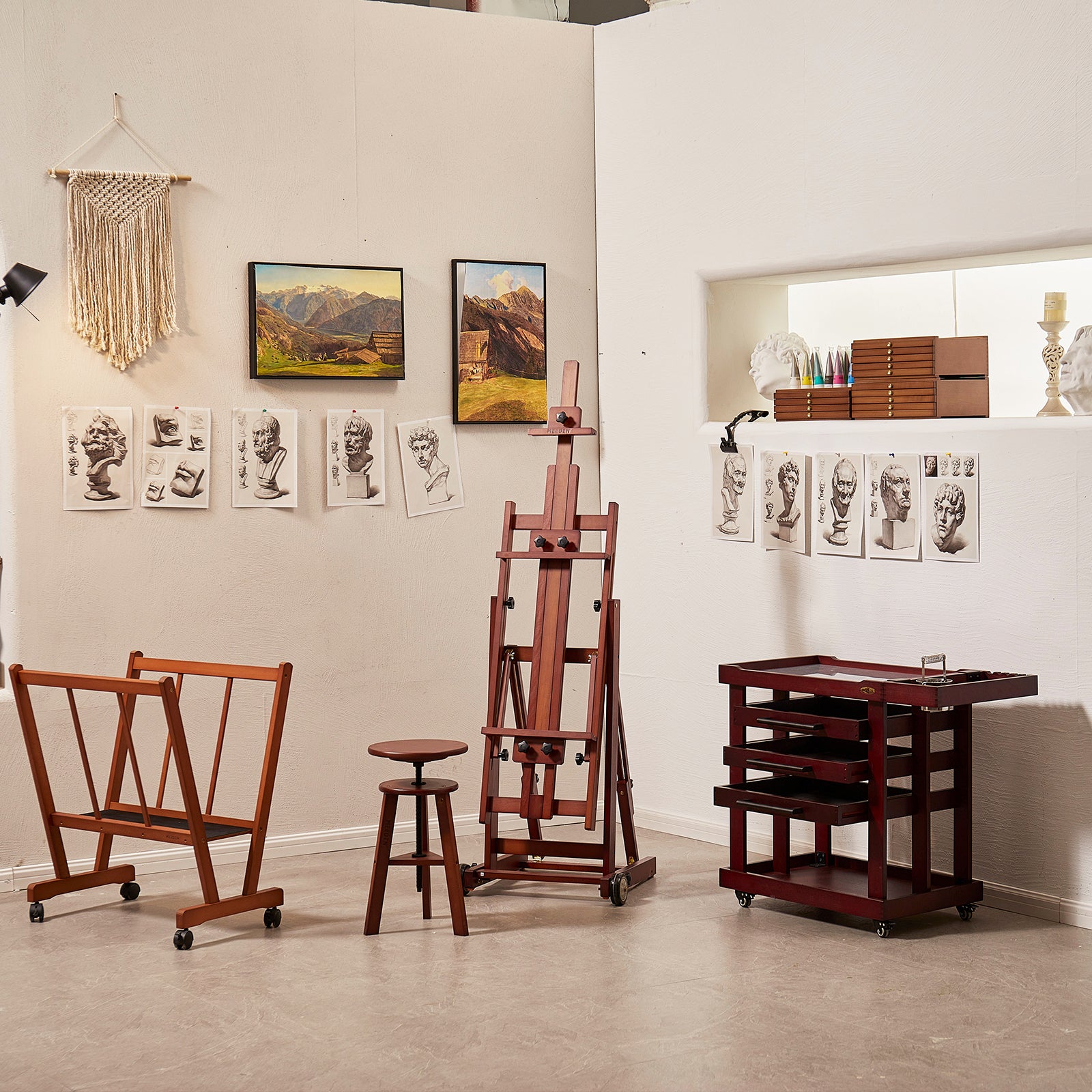 meeden-floor-easels-chevalet-atelier-w14-noyer-fonc image 7