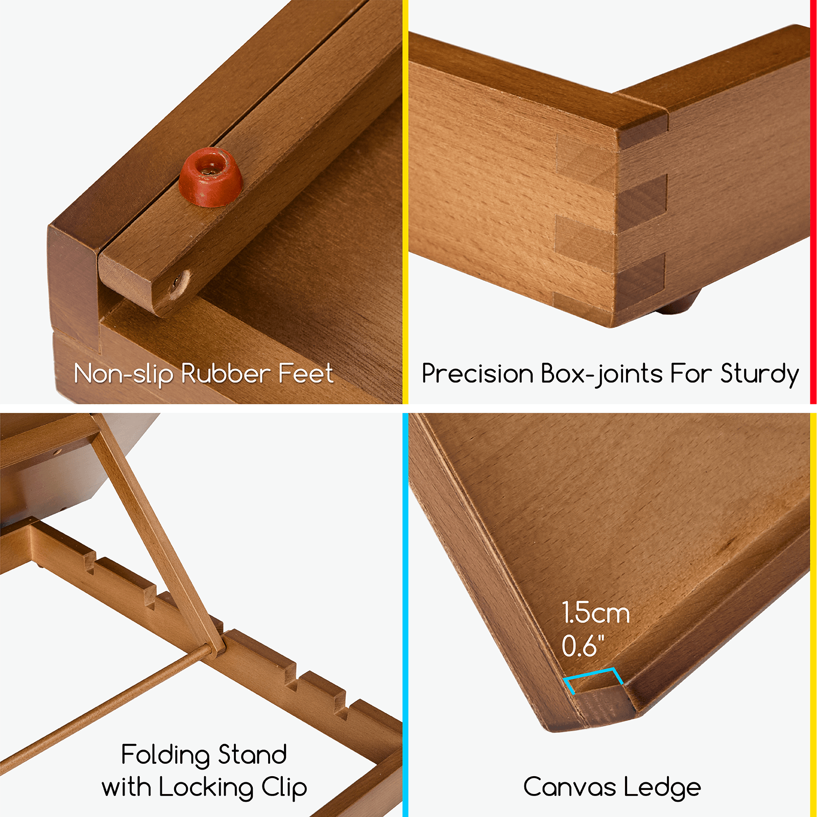 meeden-6083-chevalet-de-table-noyer-avec-palette-inclinable image 7