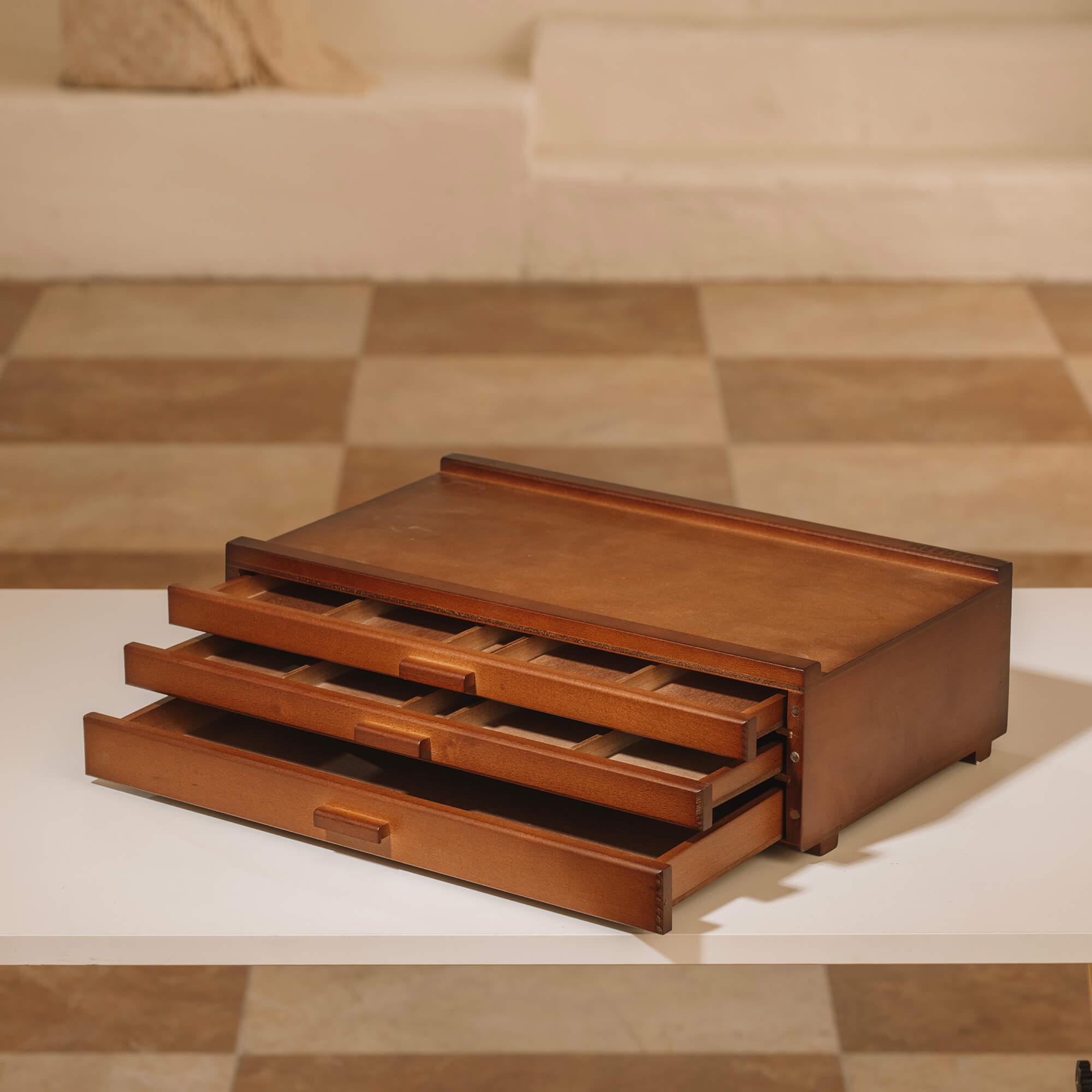 meeden-storage-boxes-bo-te-de-rangement-bois-3-tiroirs-noyer image 5
