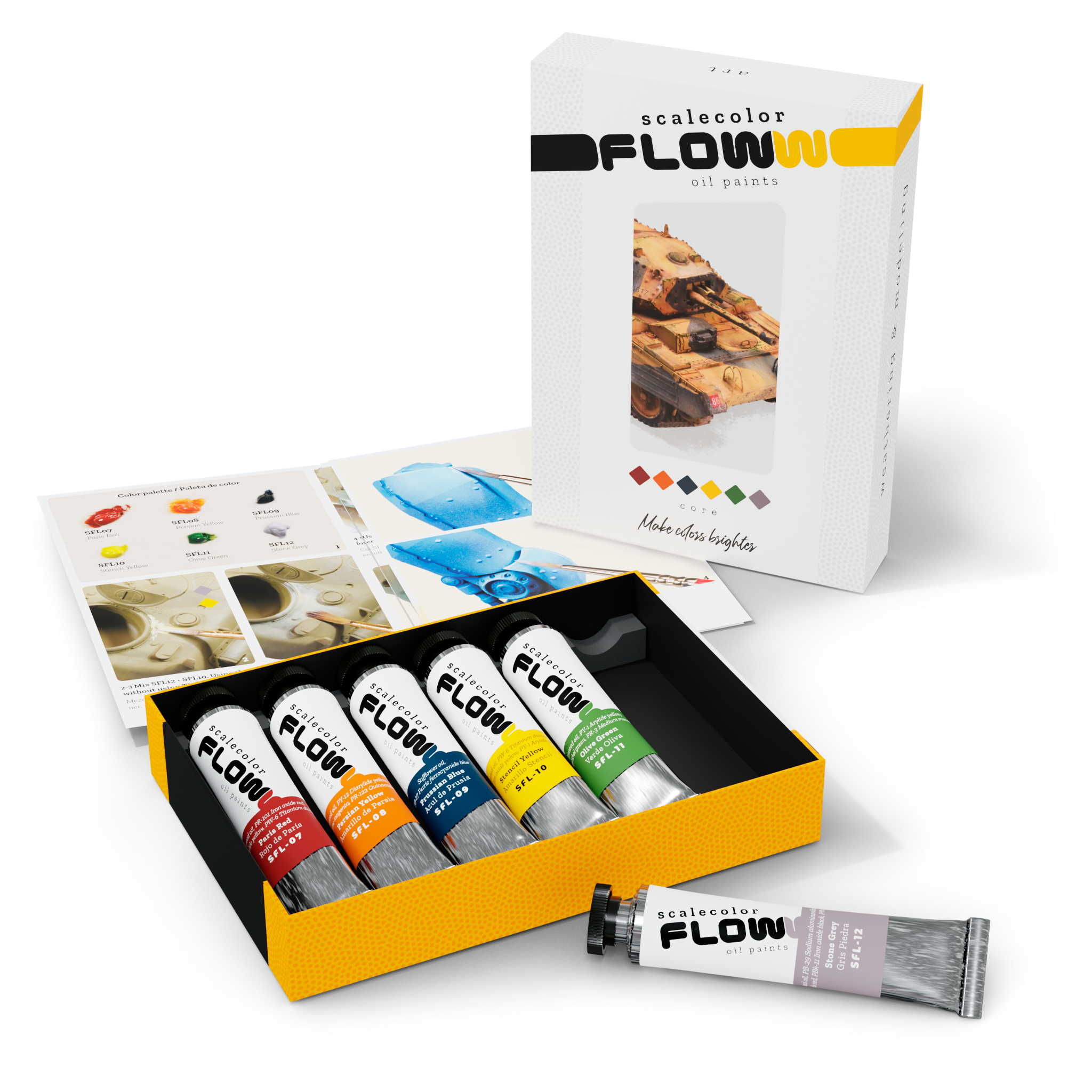 scale75-floww-oils-core-set-peinture-l-huile-mate-maquette image 1