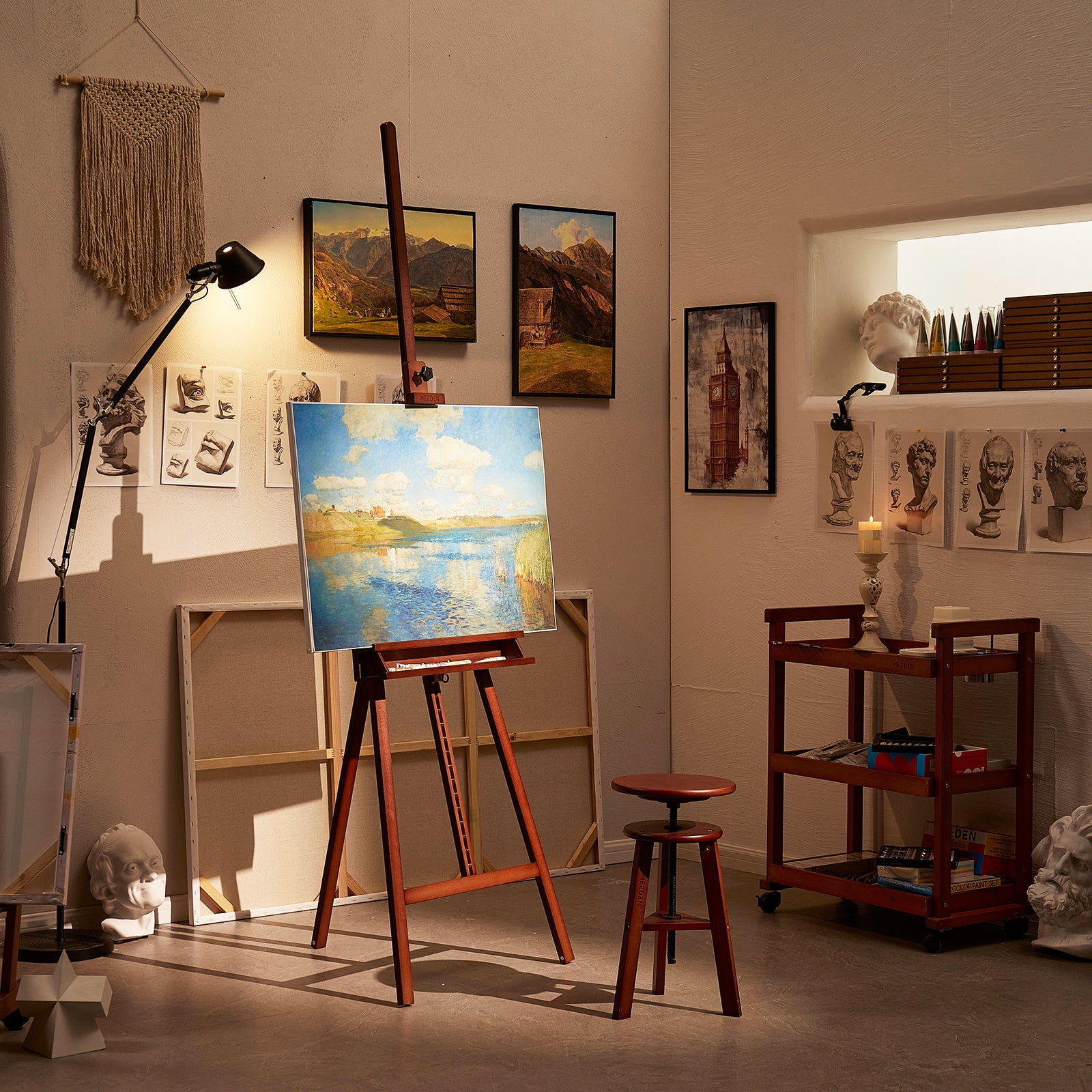 meeden-floor-easels-w09b-chevalet-atelier-noyer-122-cm image 7