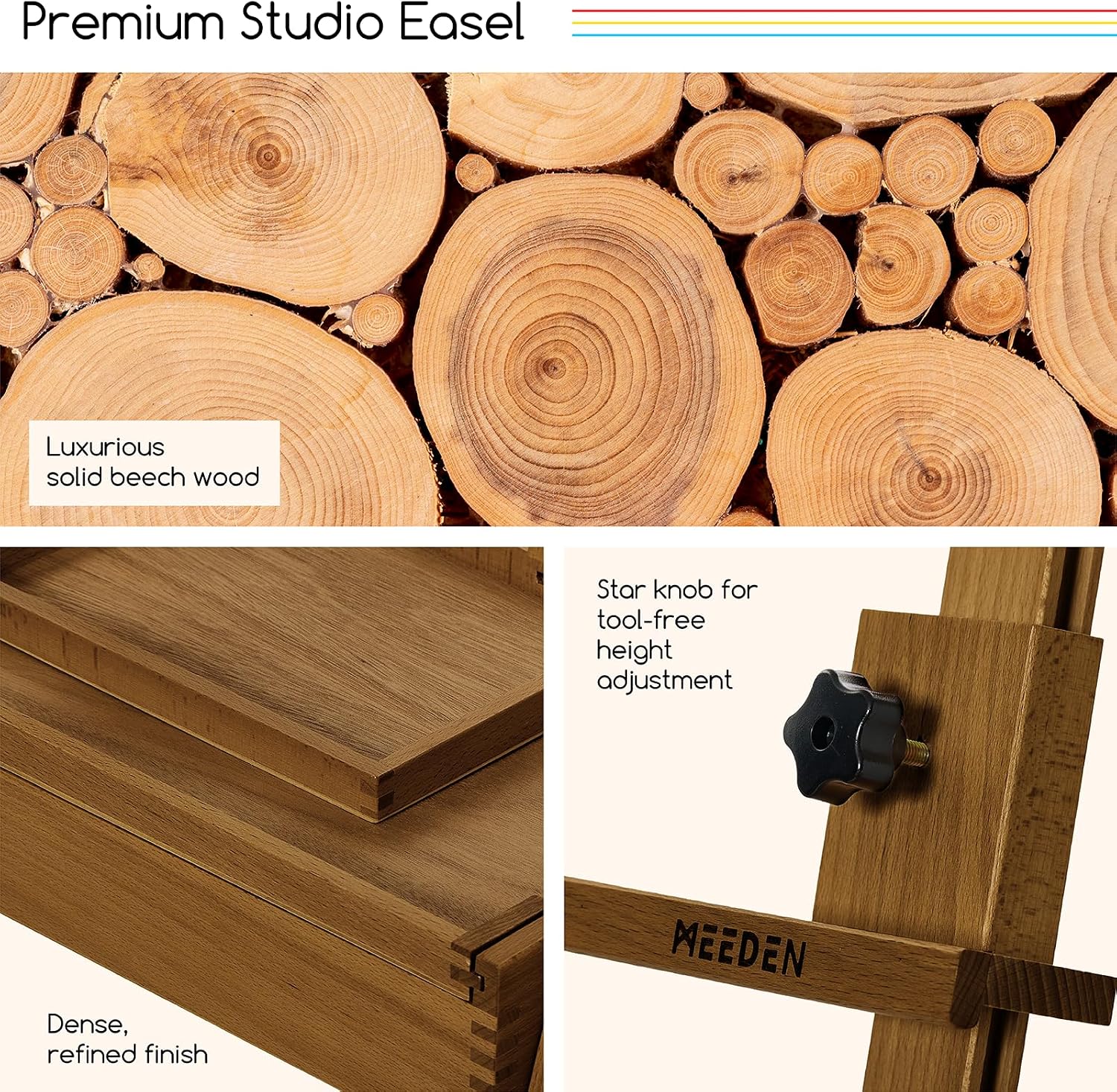 meeden-floor-easels-chevalet-atelier-bois-noyer-47-pouces image 6