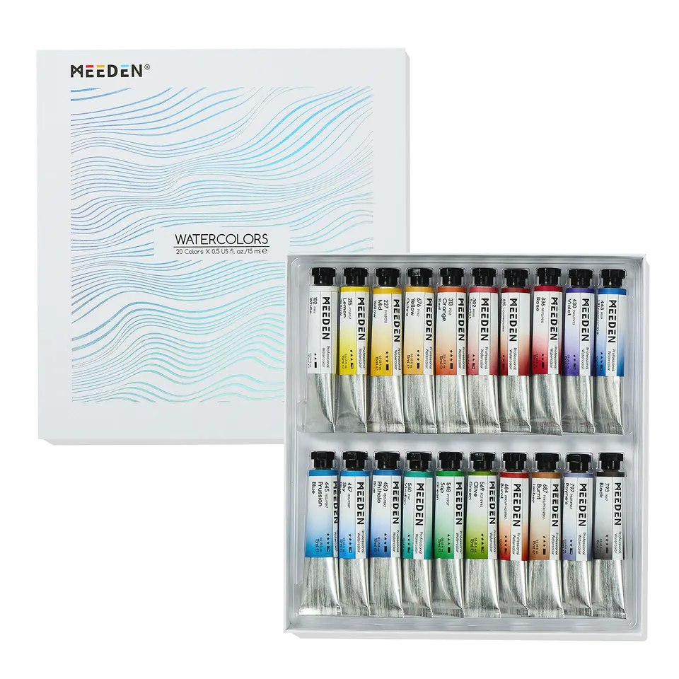 meeden-watercolor-set-20-tubes-15-ml-couleurs-pro image 1