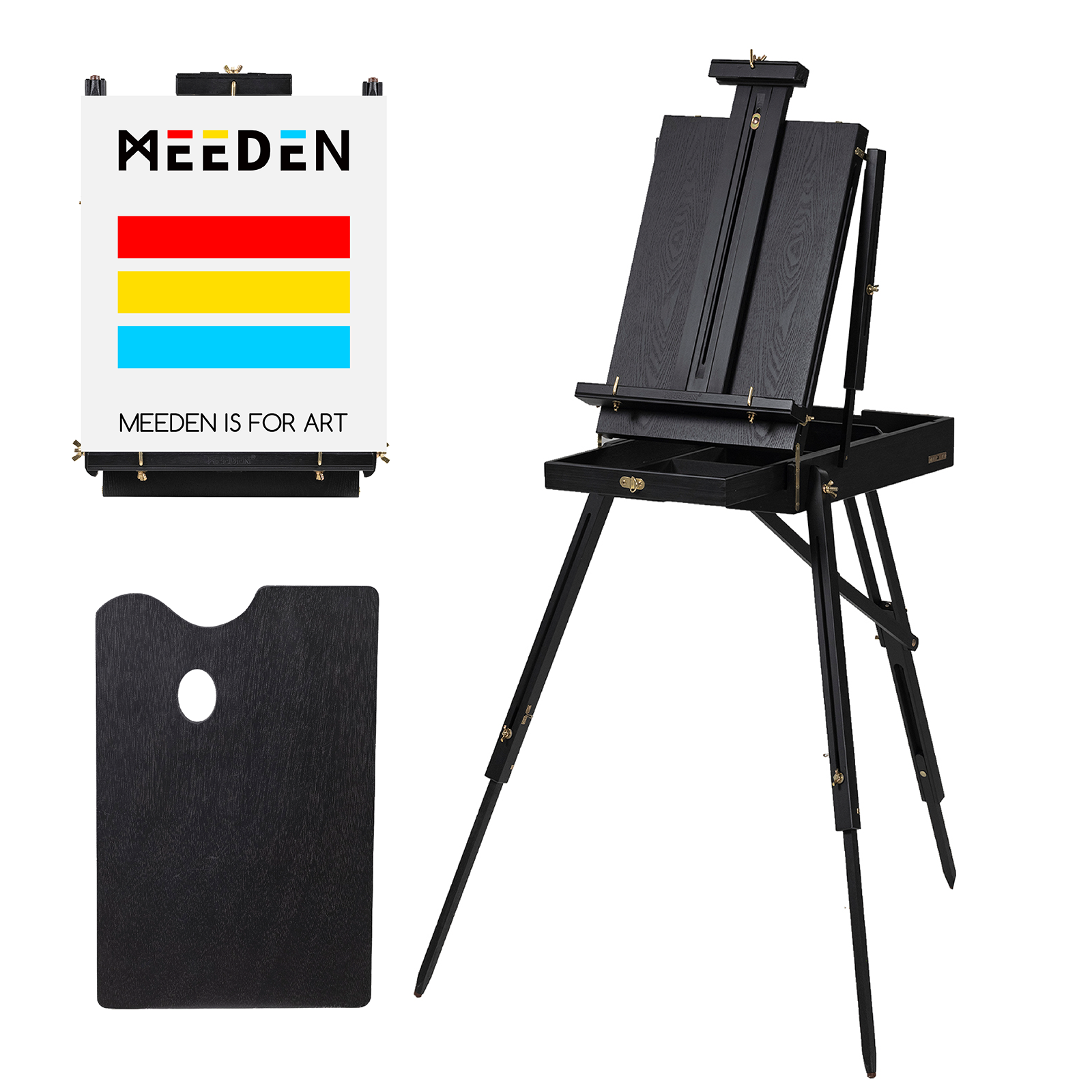 meeden-hx-3-chevalet-plein-air-bois-pliable-avec-tiroir image 7