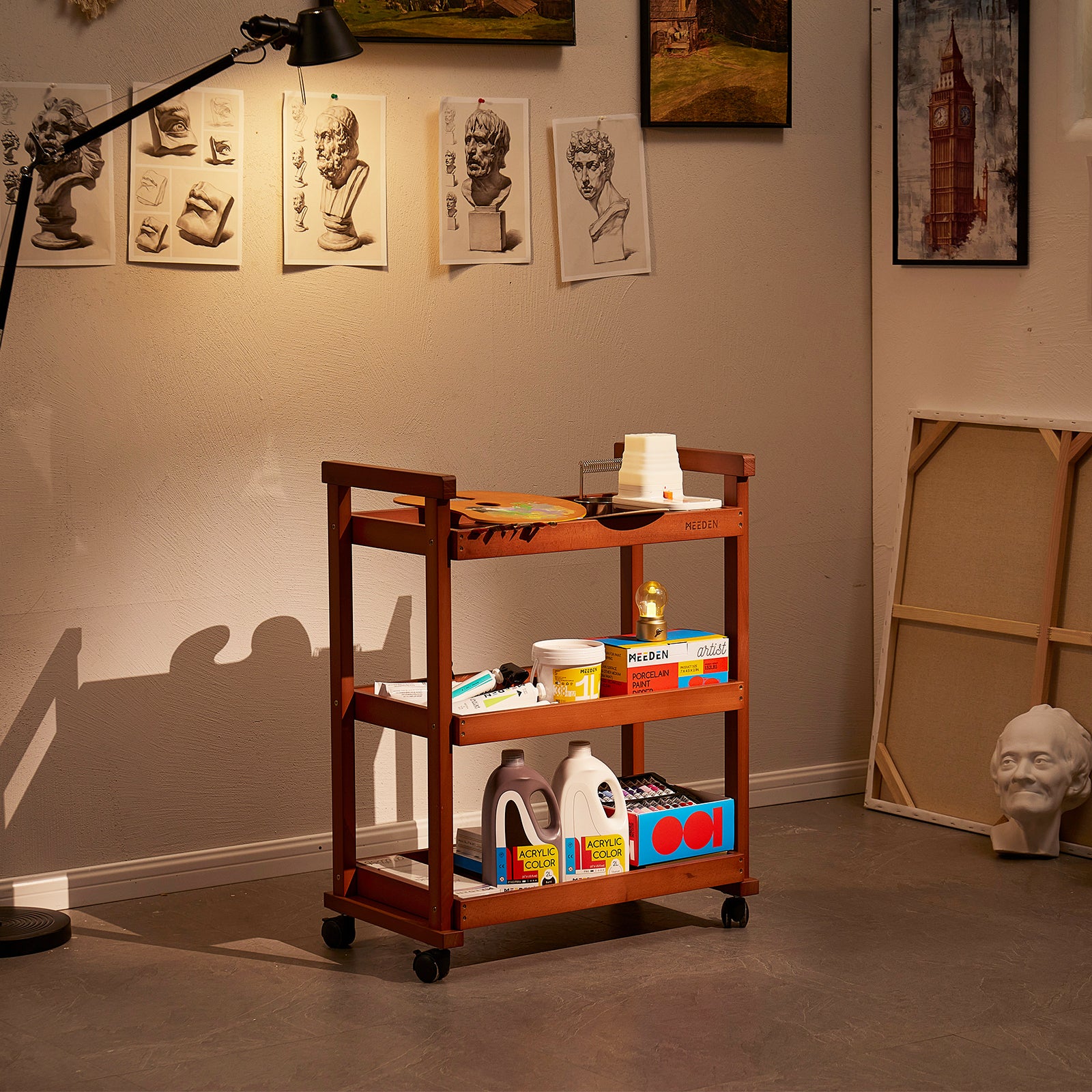 meeden-art-carts-desserte-bois-3-niveaux-noyer-clair-w13 image 3