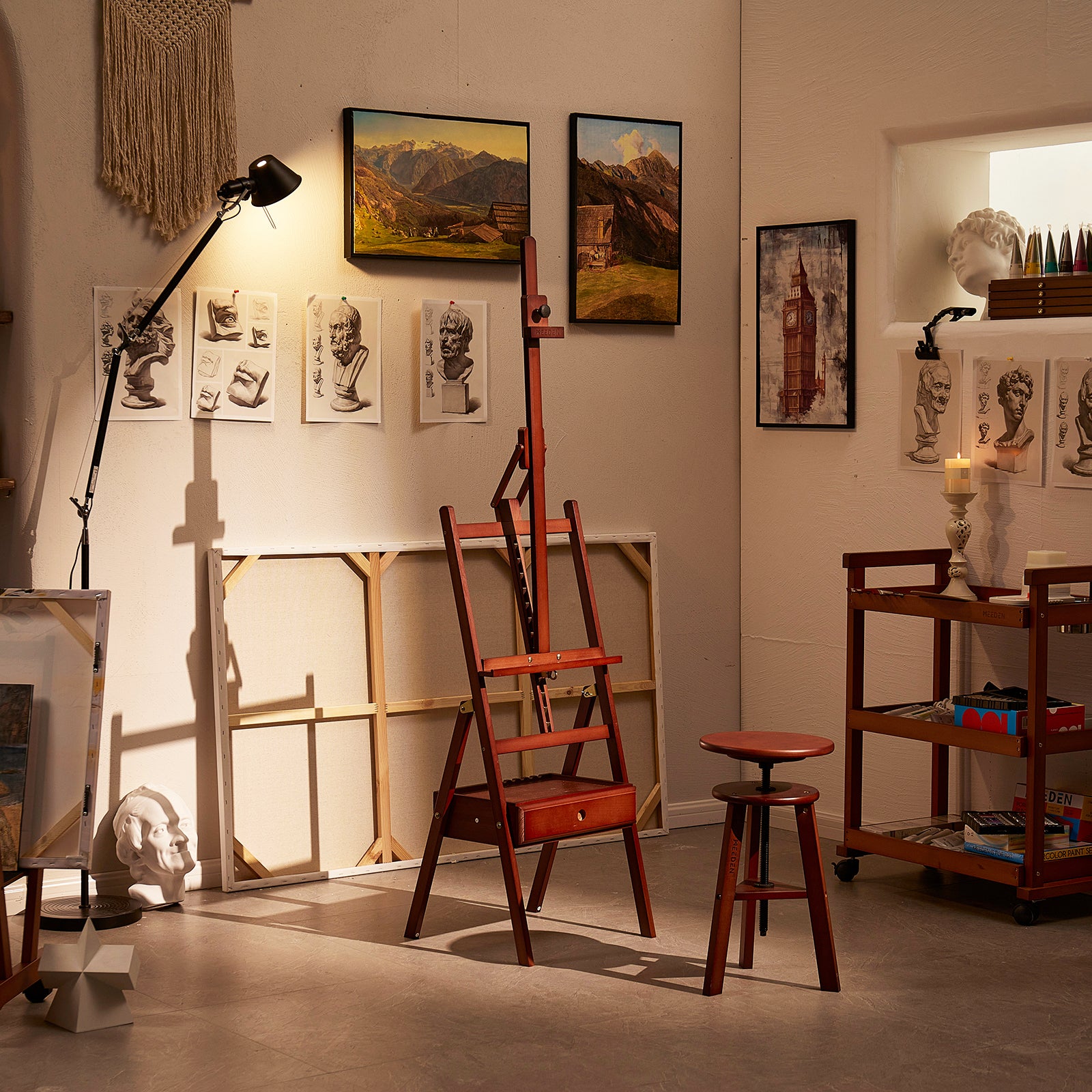 meeden-hj-2a-chevalet-atelier-h-tre-noyer-fonc-cadre-h image 5