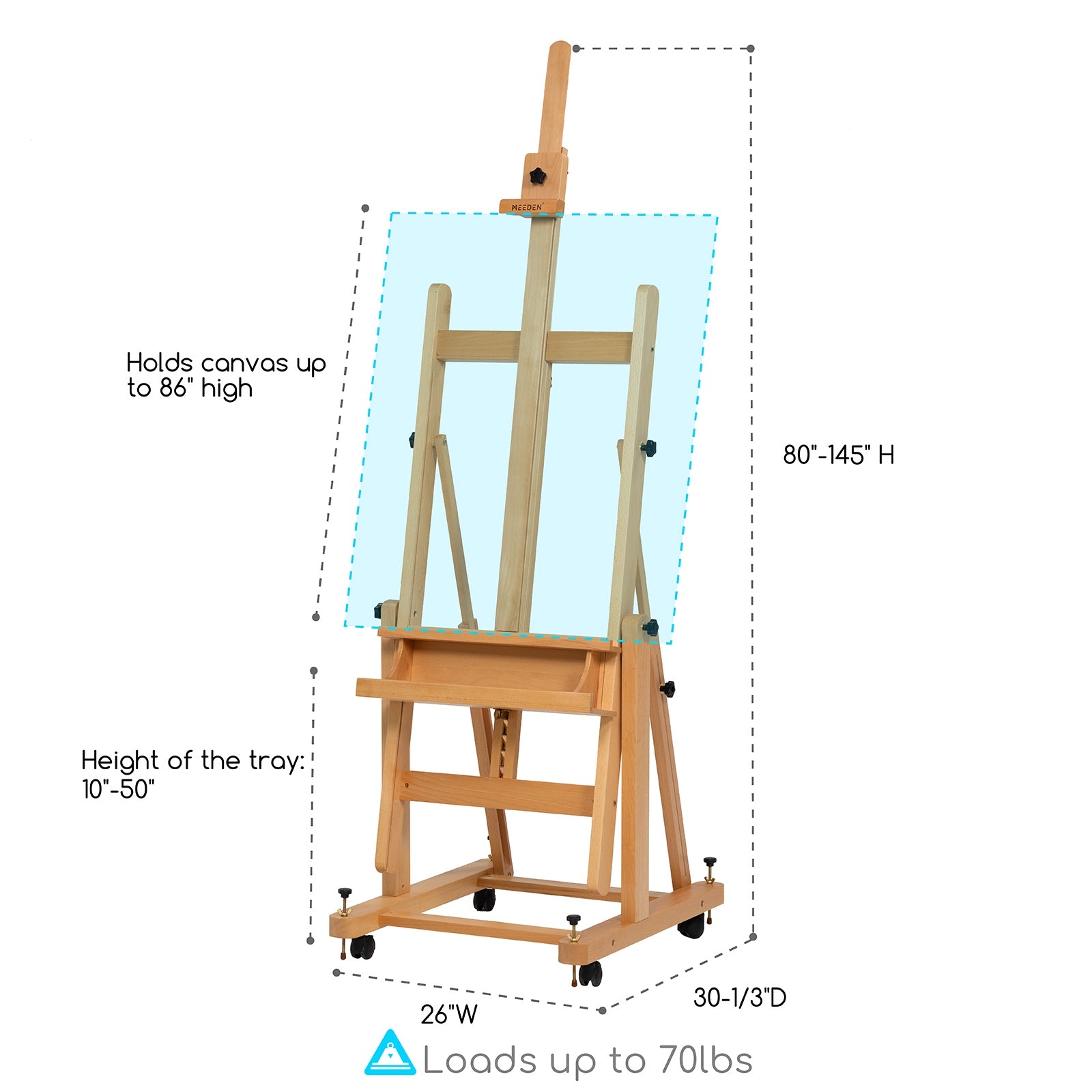 meeden-w11-pro-chevalet-atelier-h-tre-toile-218-cm image 3