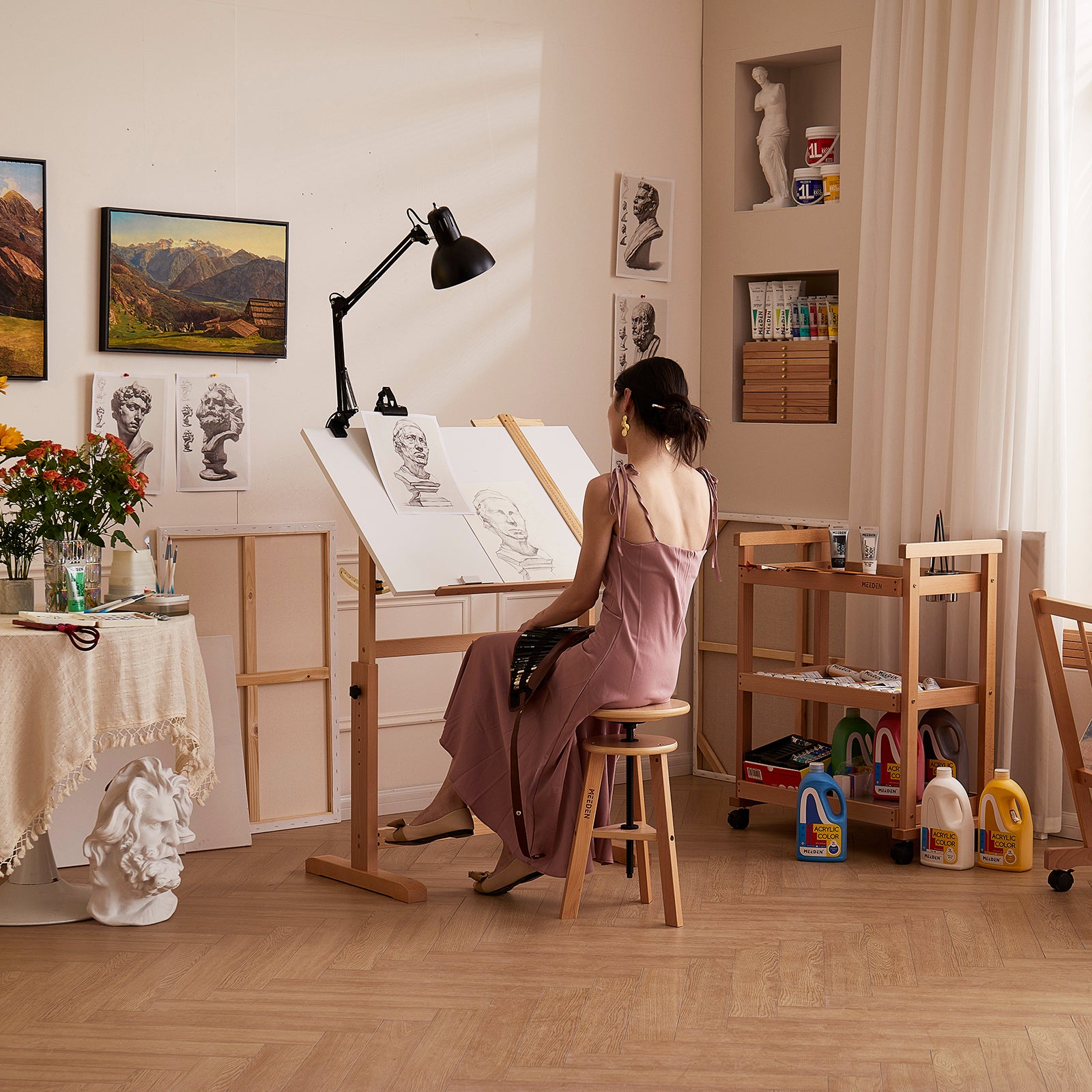 meeden-xsz-5-table-dessin-bois-blanche-inclinable image 5