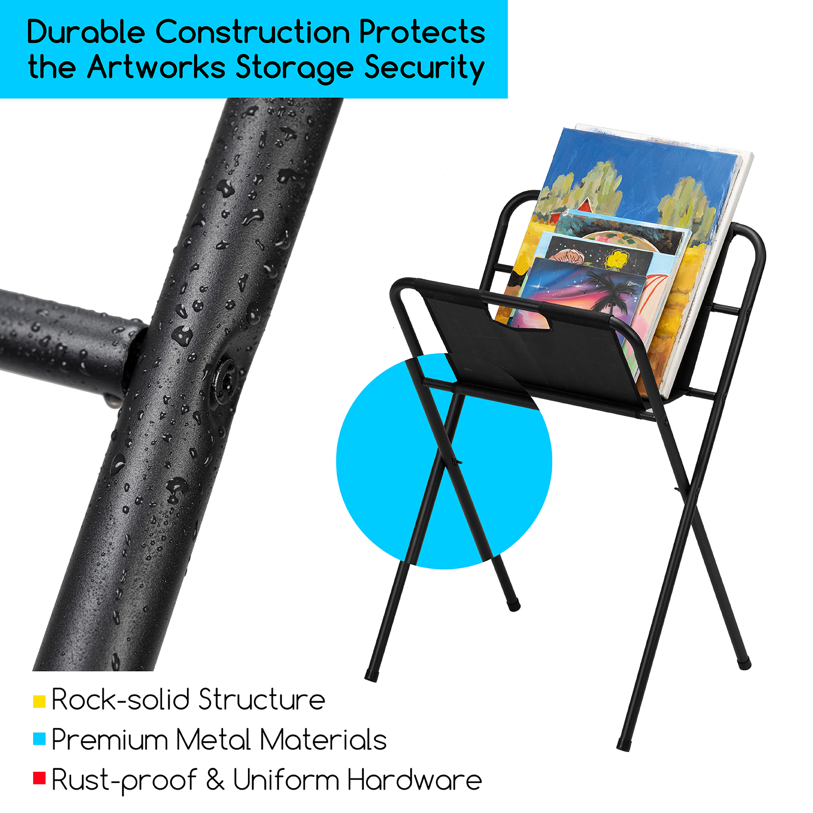 meeden-racks-pr-sentoir-toiles-m-tal-medium-pliable-noir image 4