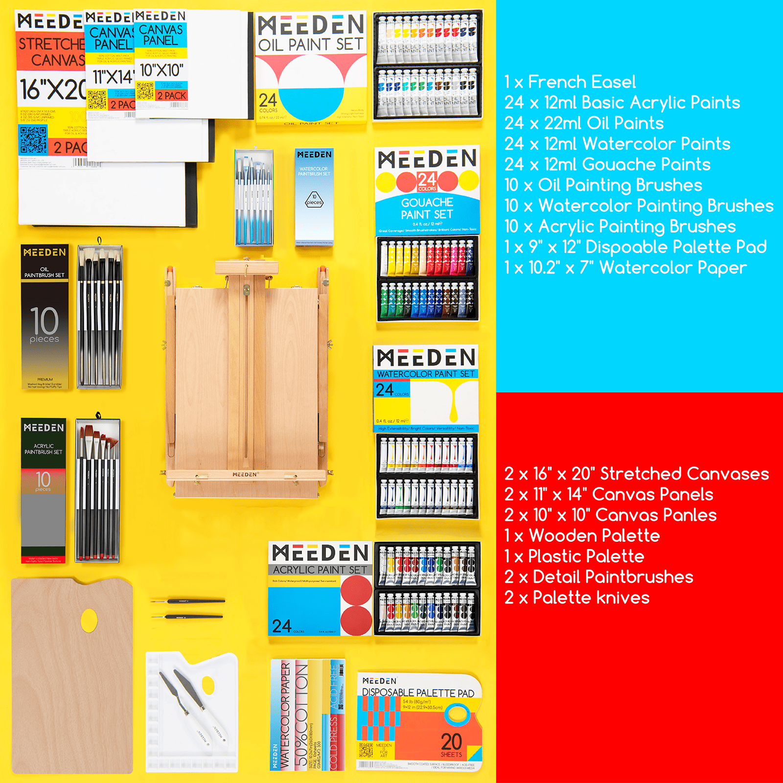 meeden-deluxe-coffret-peinture-141-pi-ces-chevalet-complet image 2