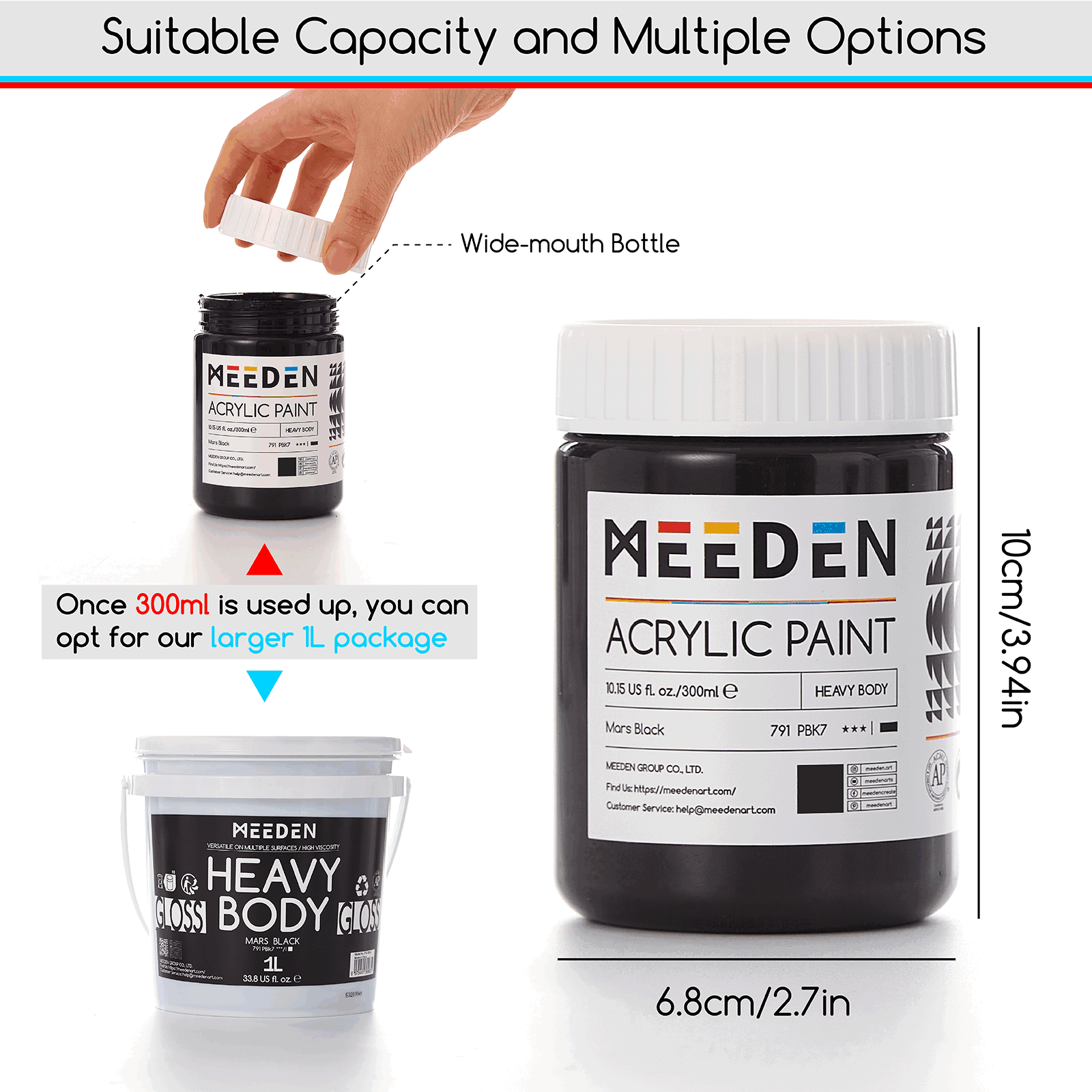 meeden-acrylic-paint-acrylique-noir-et-blanc-2x300ml image 7