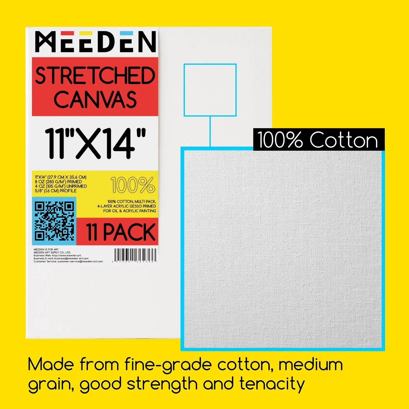meeden-canvas-toile-coton-28x35-cm-lot-de-8 image 2