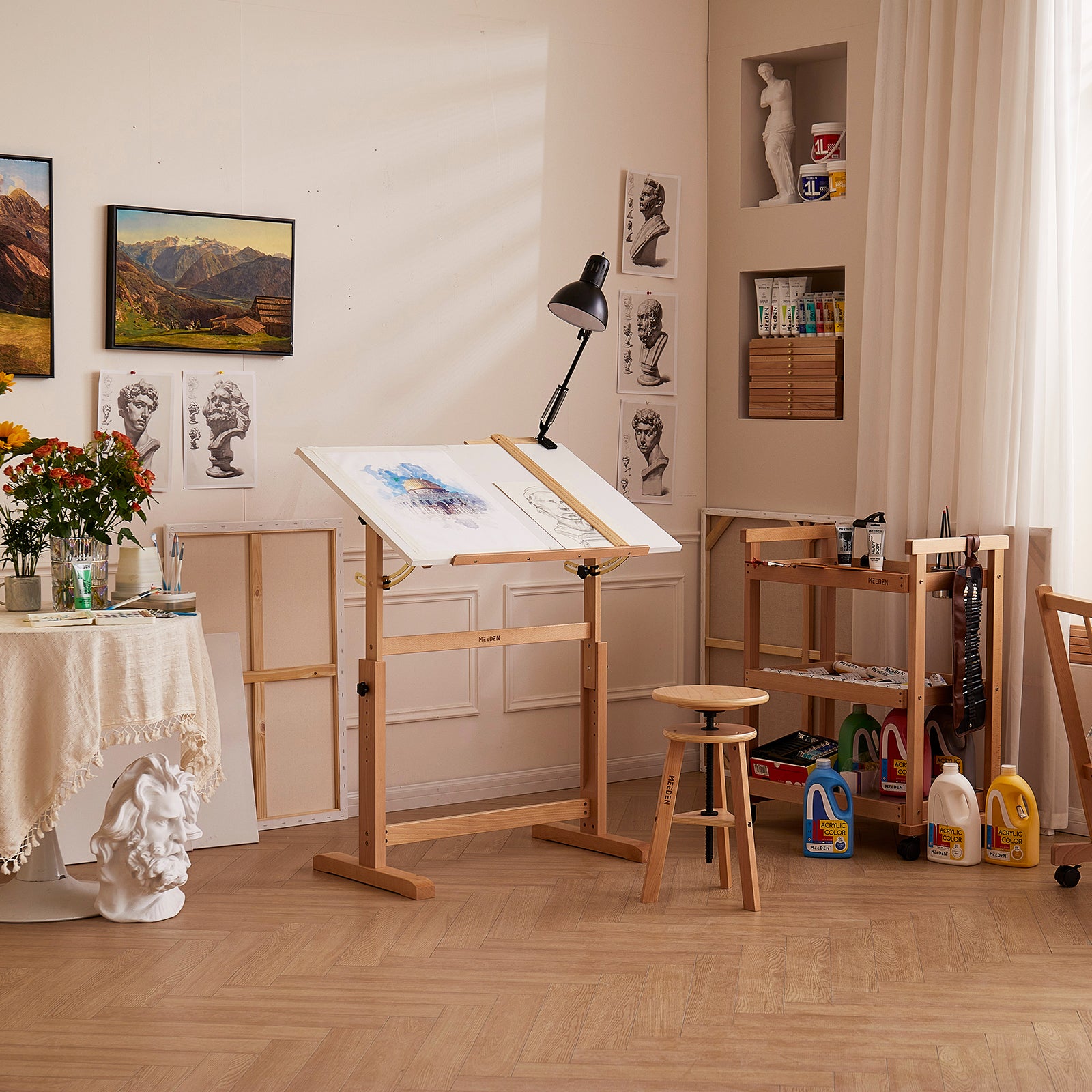 meeden-xsz-5-table-dessin-bois-blanche-inclinable image 2