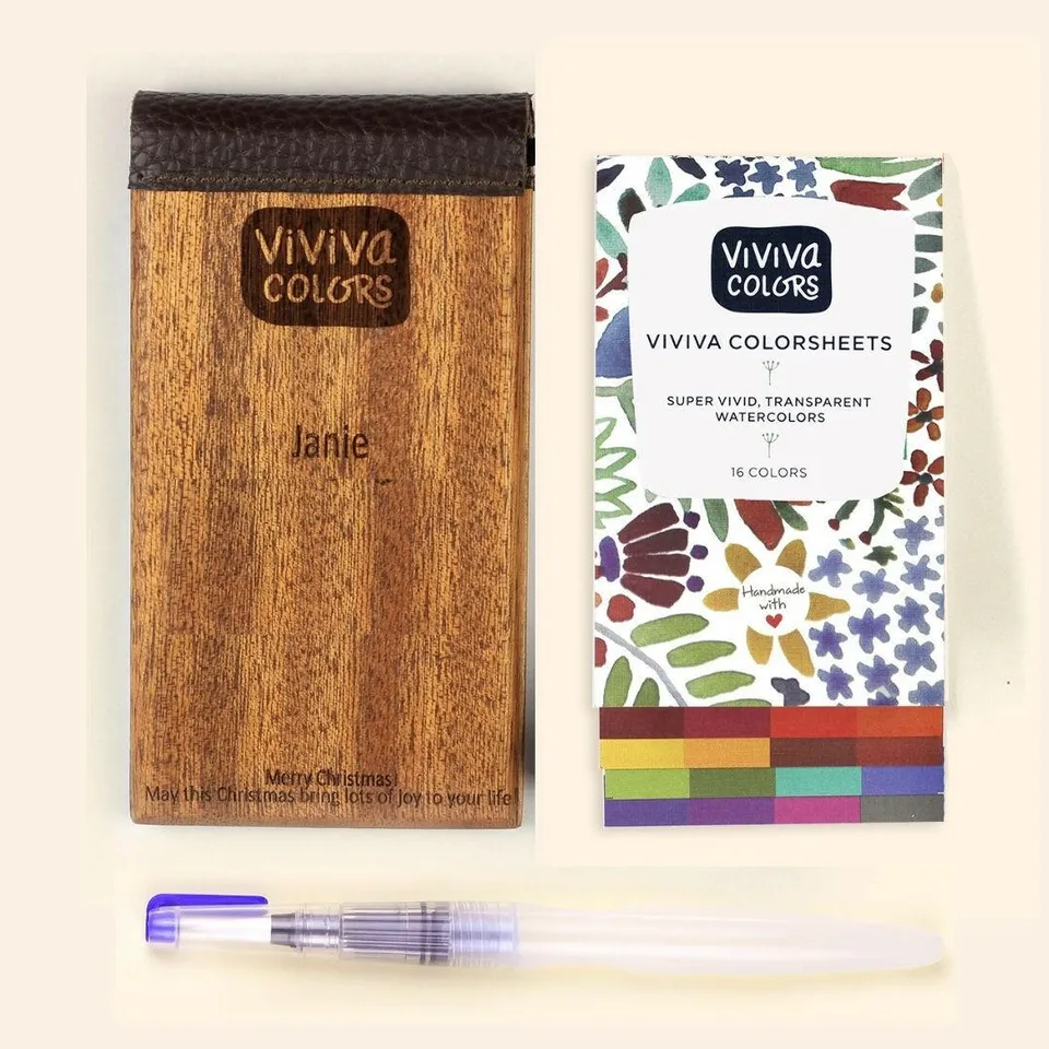 viviva-bundles-personalized-watercolor-set-coffret-aquarelle-cadeau image 1