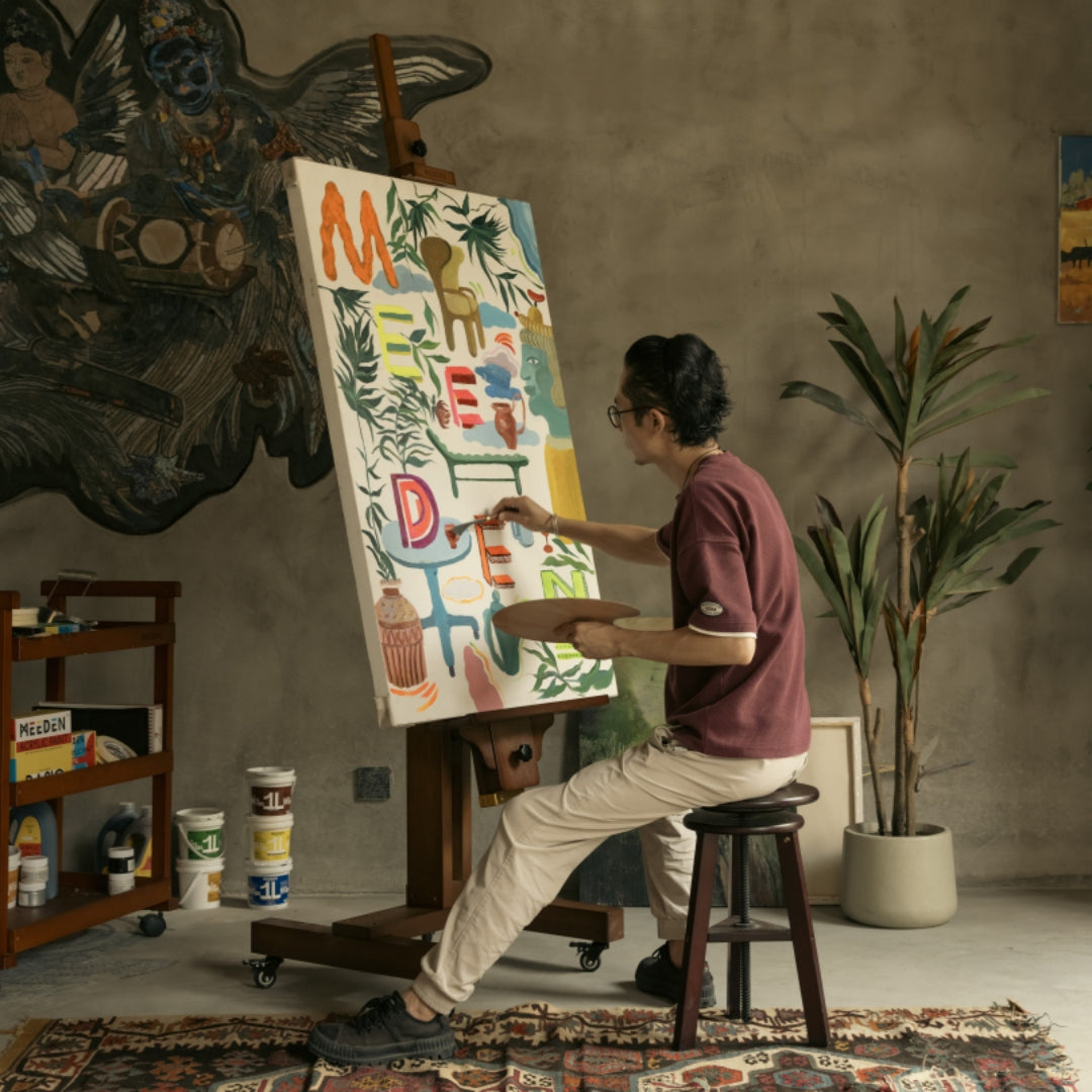 meeden-floor-easels-chevalet-r-glable-dhj-11-noyer image 2