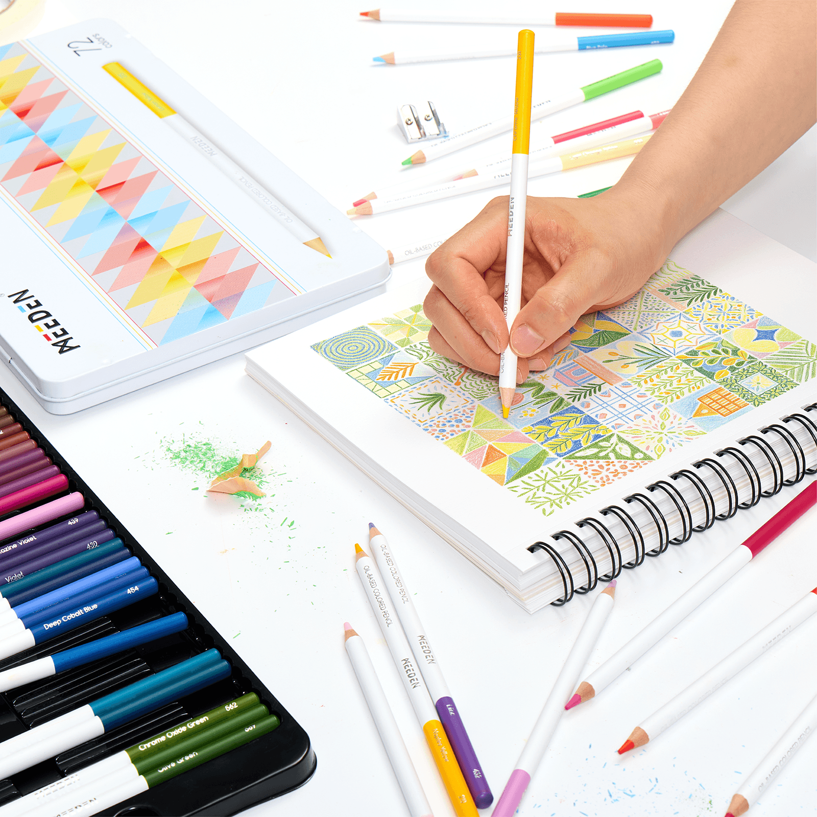 meeden-pencils-crayons-couleur-huile-120-bo-te-m-tal image 4