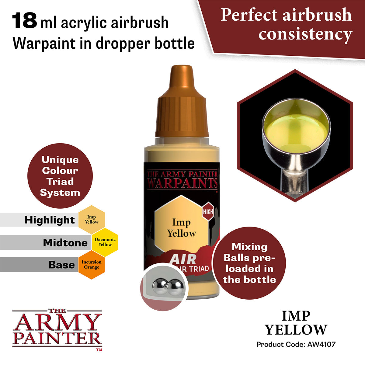 the-army-painter-warpaints-air-peinture-imp-yellow-a-rographe image 2