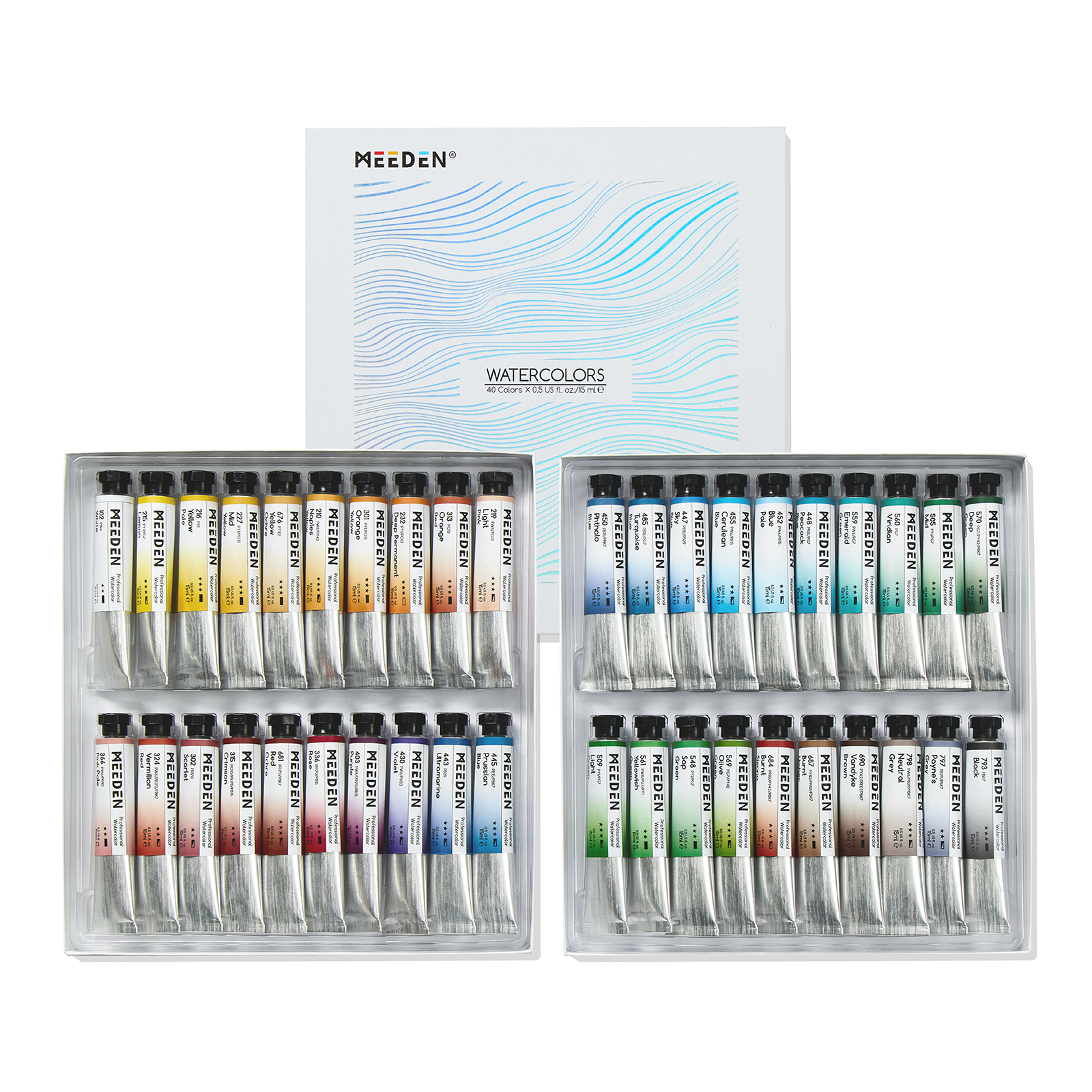 meeden-watercolor-aquarelle-tube-40-x-15-ml-professionnelle image 1