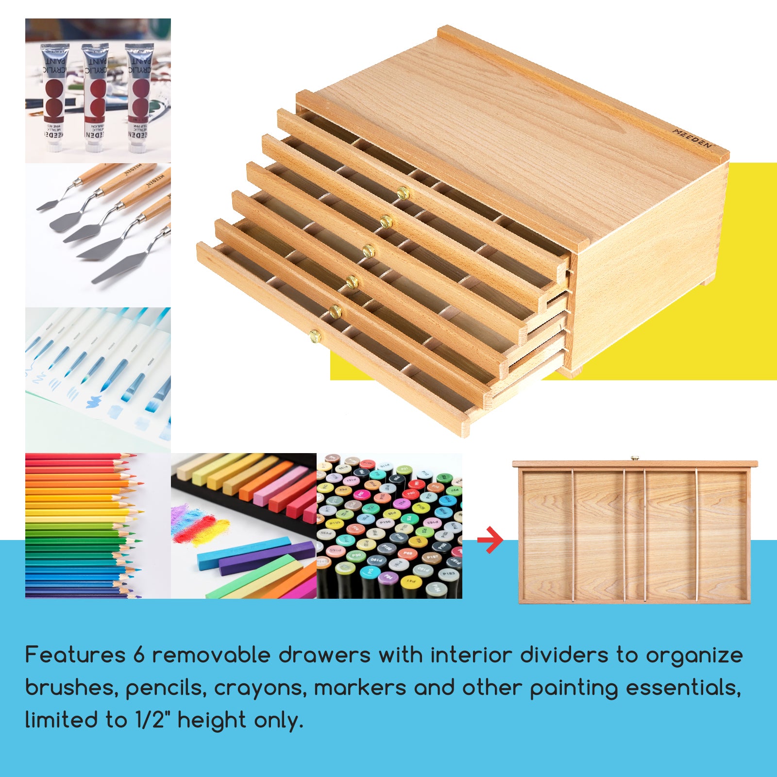 meeden-storage-boxes-bo-te-rangement-6-tiroirs-naturel image 4