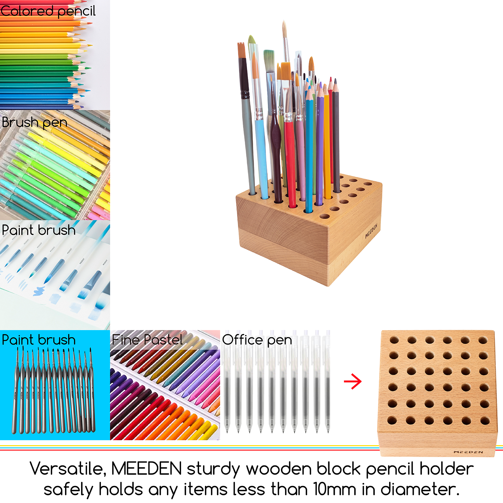 meeden-brush-holders-pot-pinceaux-bois-h-tre-36-trous image 8
