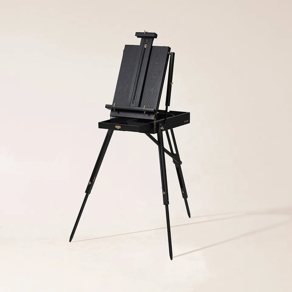 meeden-hx-3-chevalet-plein-air-bois-pliable-avec-tiroir image 1