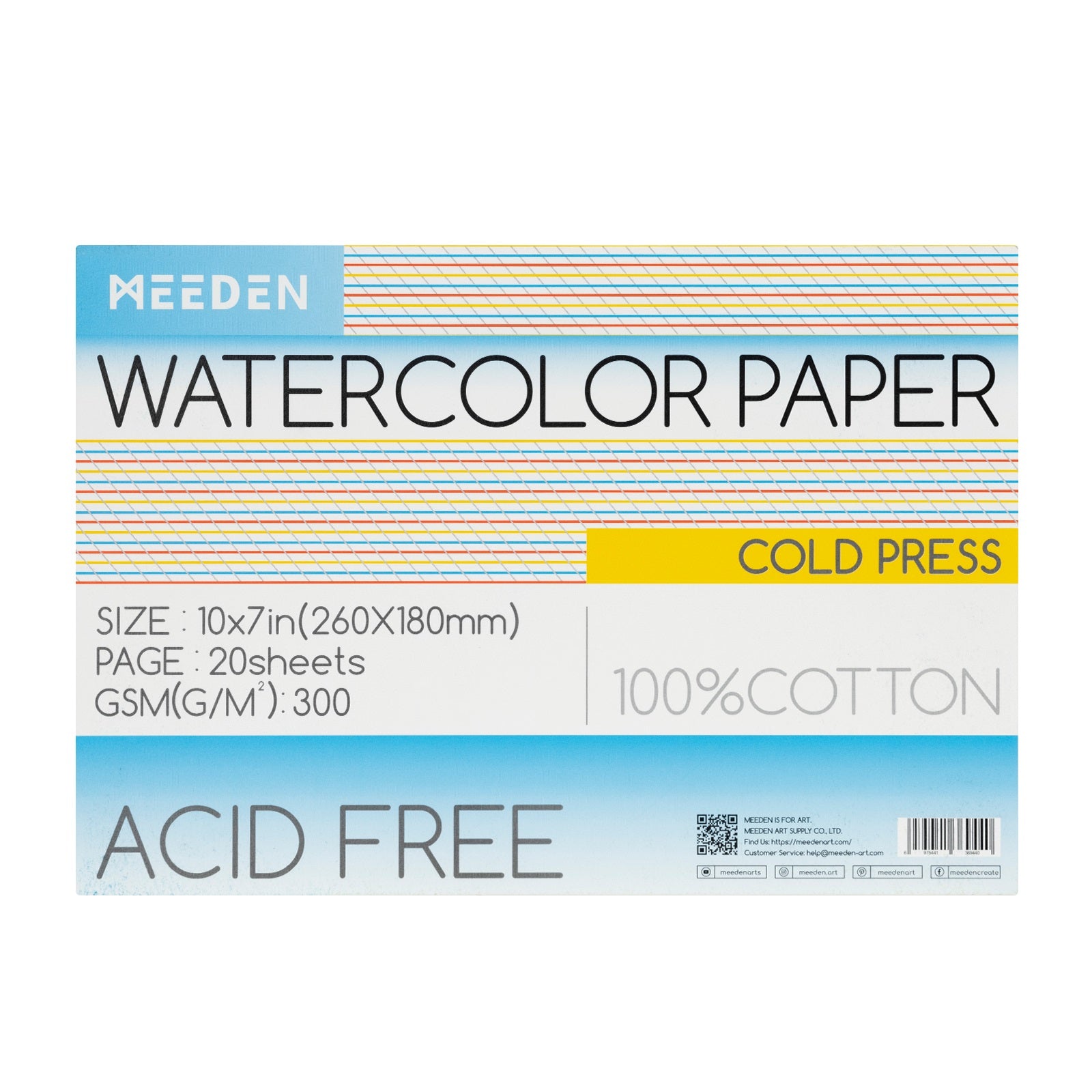 meeden-watercolor-paper-bloc-aquarelle-coton-grain-fin-30-feuilles image 7