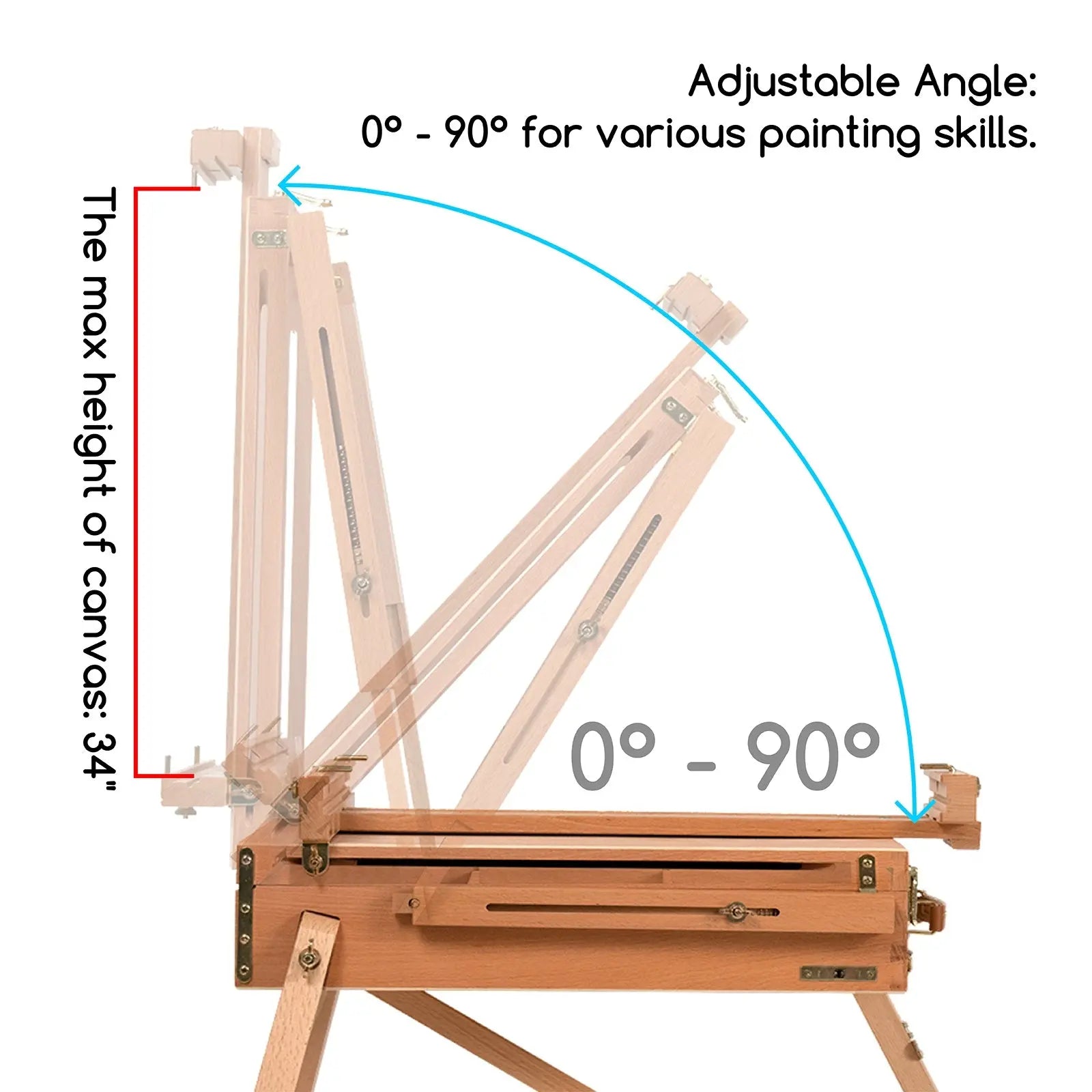 meeden-hx-3-chevalet-fran-ais-h-tre-plein-air-pliable image 7