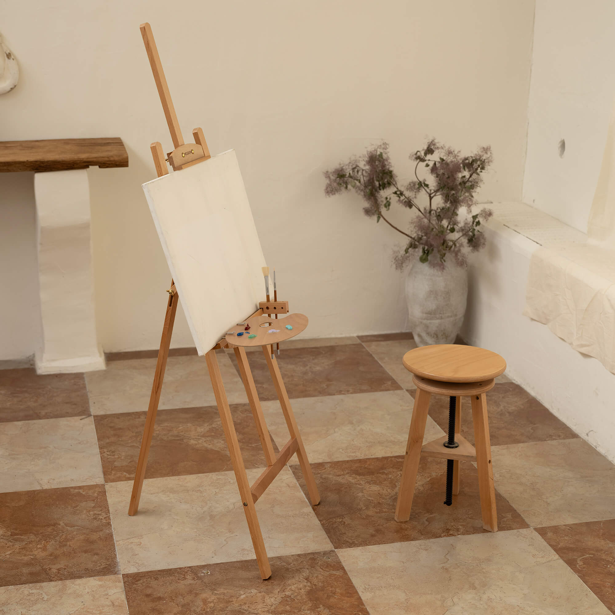 meeden-hj-2e-ym-chevalet-de-table-h-tre-avec-porte-pinceaux image 4