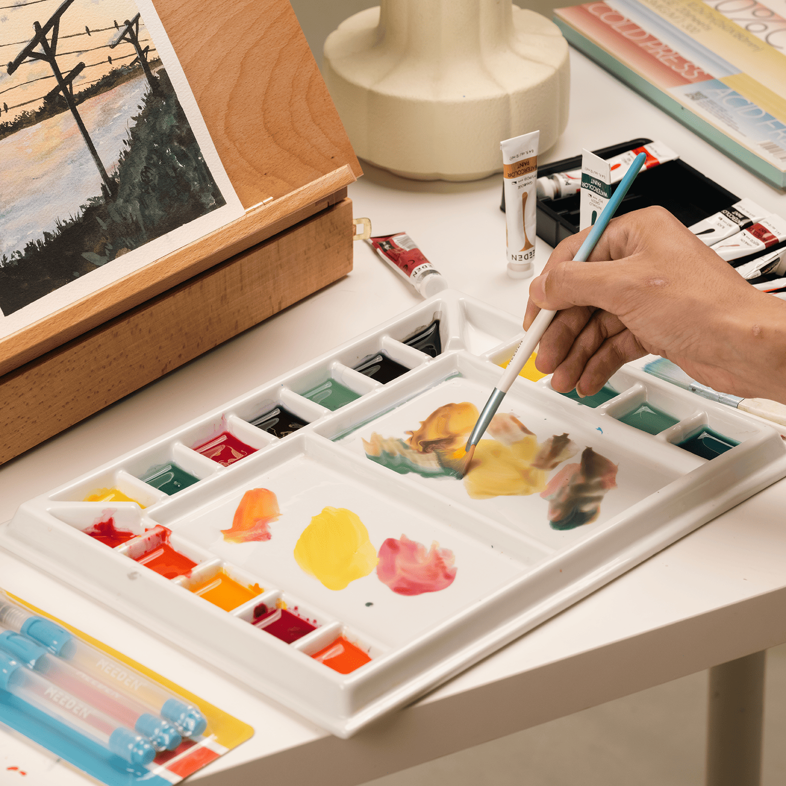 meeden-palette-porcelaine-blanche-17-godets-studio image 5