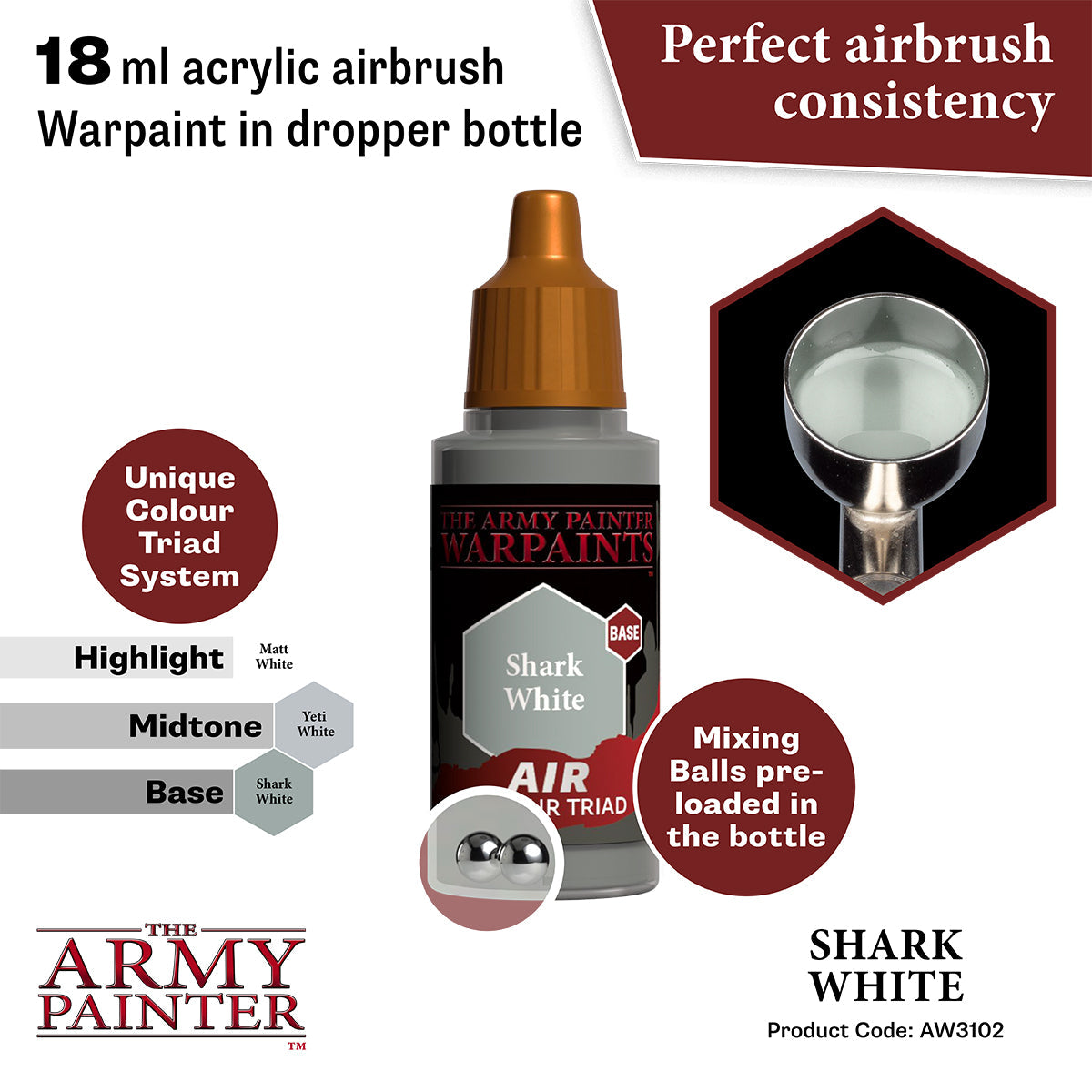 the-army-painter-warpaints-air-shark-white-peinture-a-rographe-18-ml image 2
