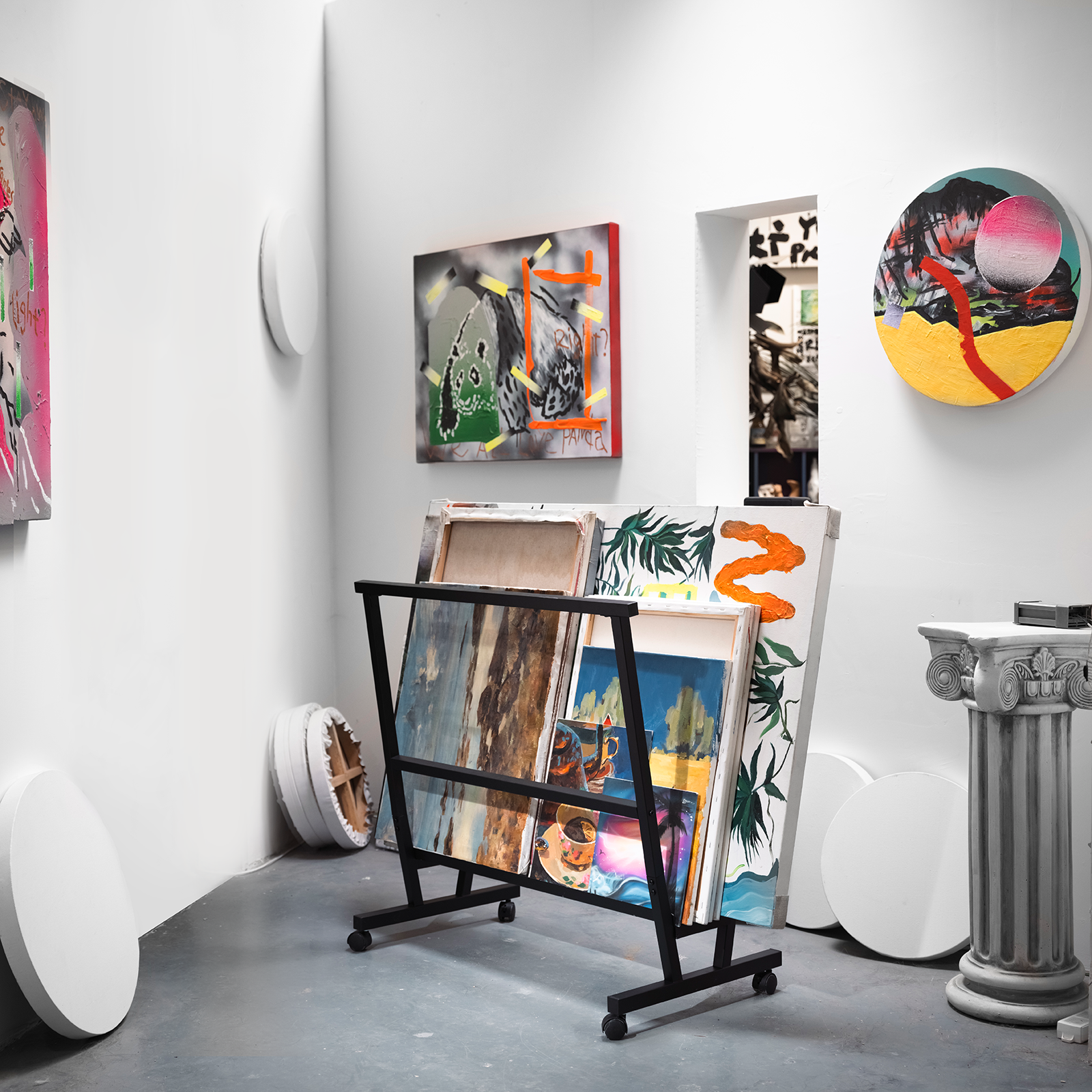 meeden-racks-rack-m-tal-noir-pr-sentoir-tableaux image 2