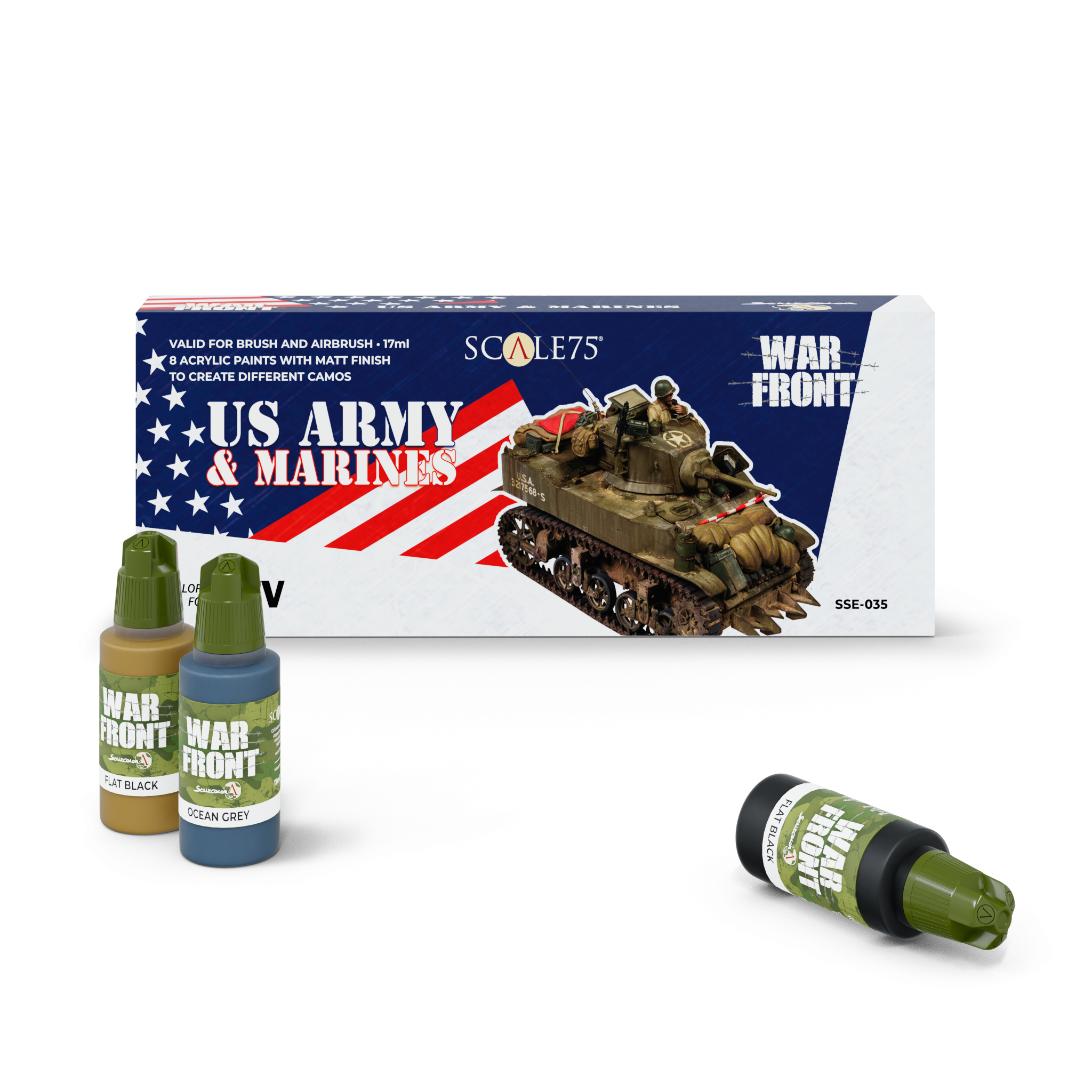 scale75-warfront-us-army-marines-set-8-peintures-olive image 1