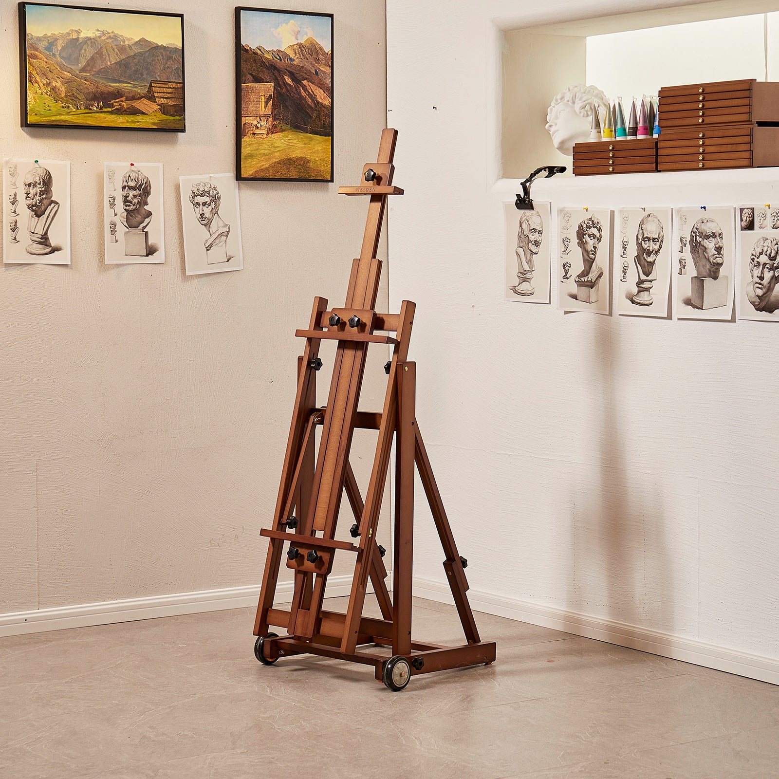 meeden-floor-easels-chevalet-atelier-w14-noyer image 2