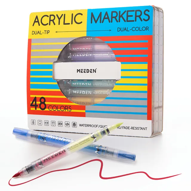 meeden-markers-feutre-acrylique-double-pointe-48-couleurs image 1