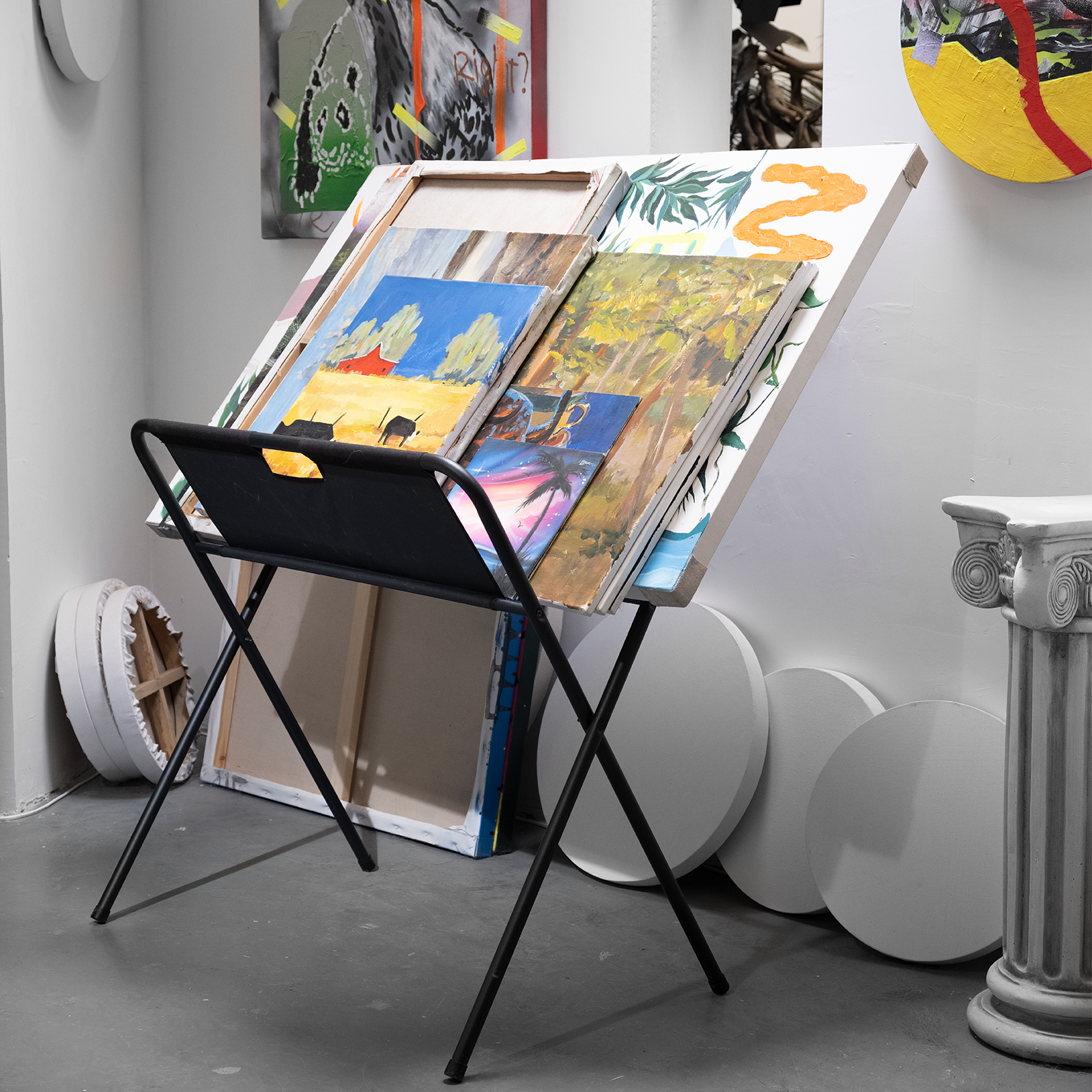 meeden-racks-pr-sentoir-toiles-m-tal-noir-pliable image 2
